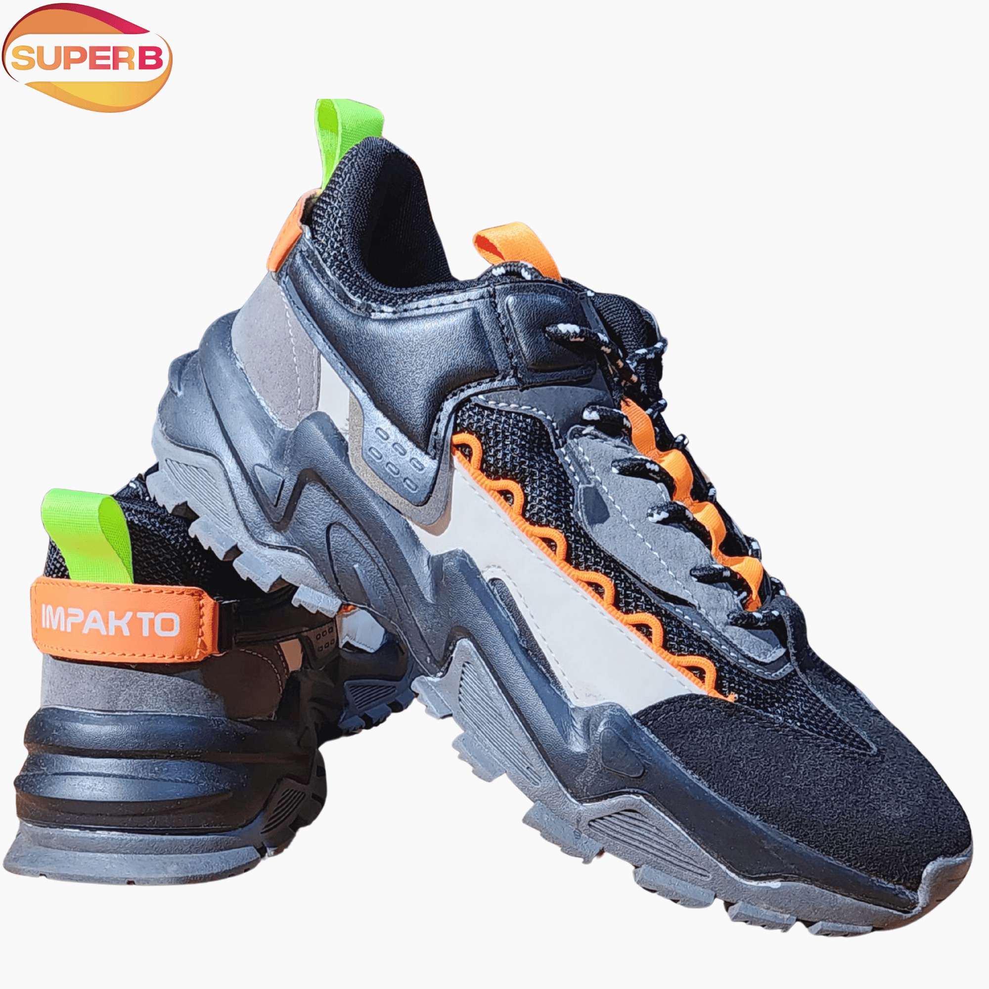 IMPAKTO Chunky Sports Sneakers for Men – Black || Superb