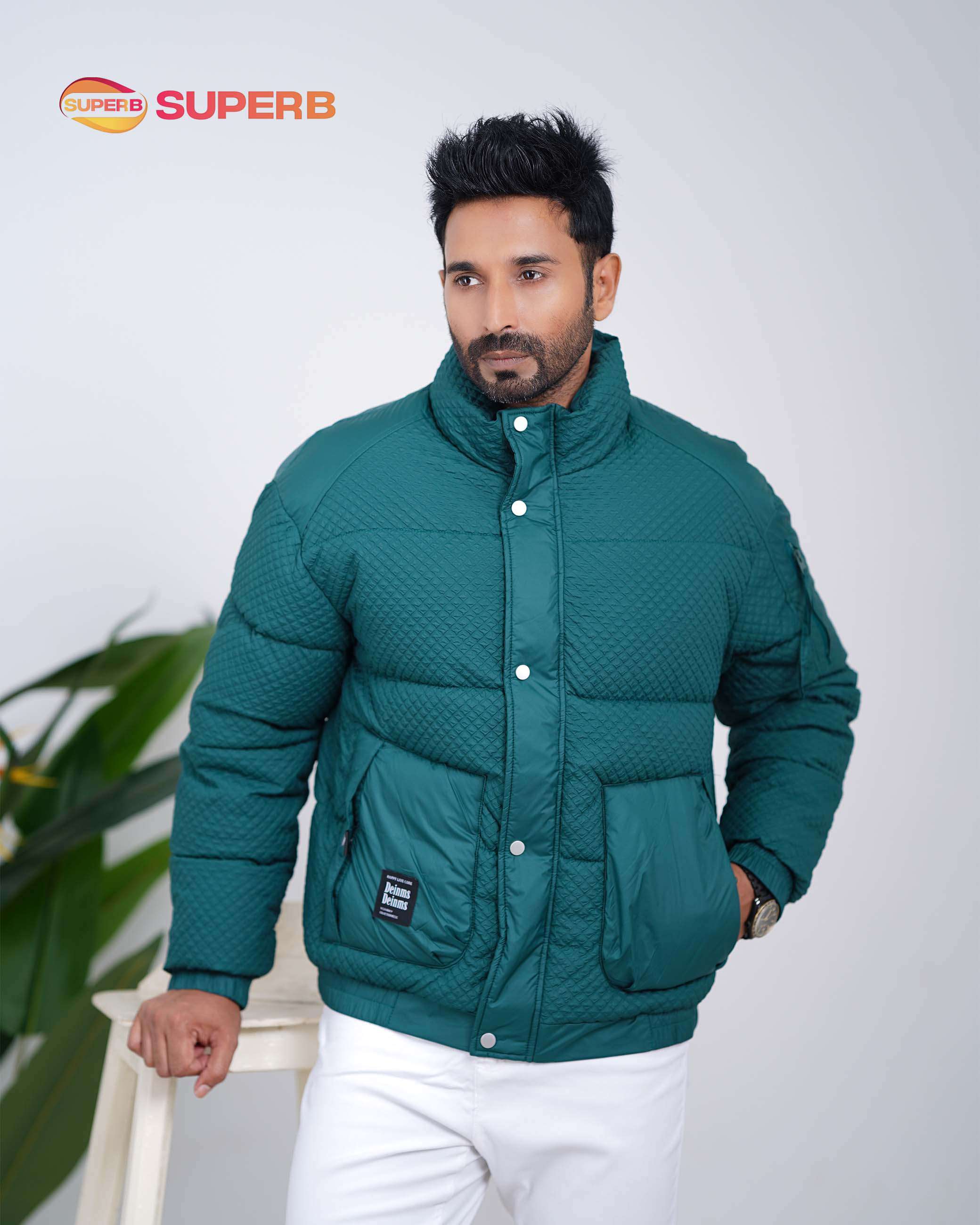 DEINMS Padded Jacket – Premium Outerwear Collection | Superb Lifestyle - Sea Green