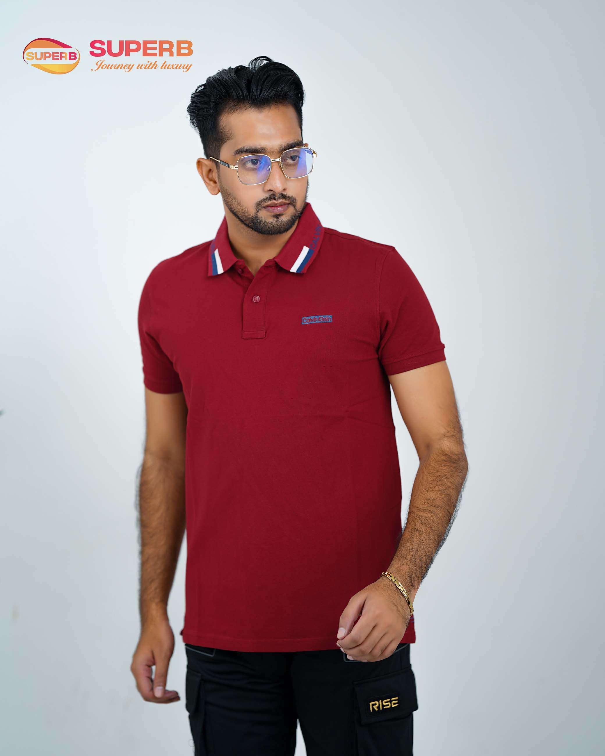 Calvin Klein Premium Stretch Piqué Polo-V2 Superb Lifestyle - Maroon