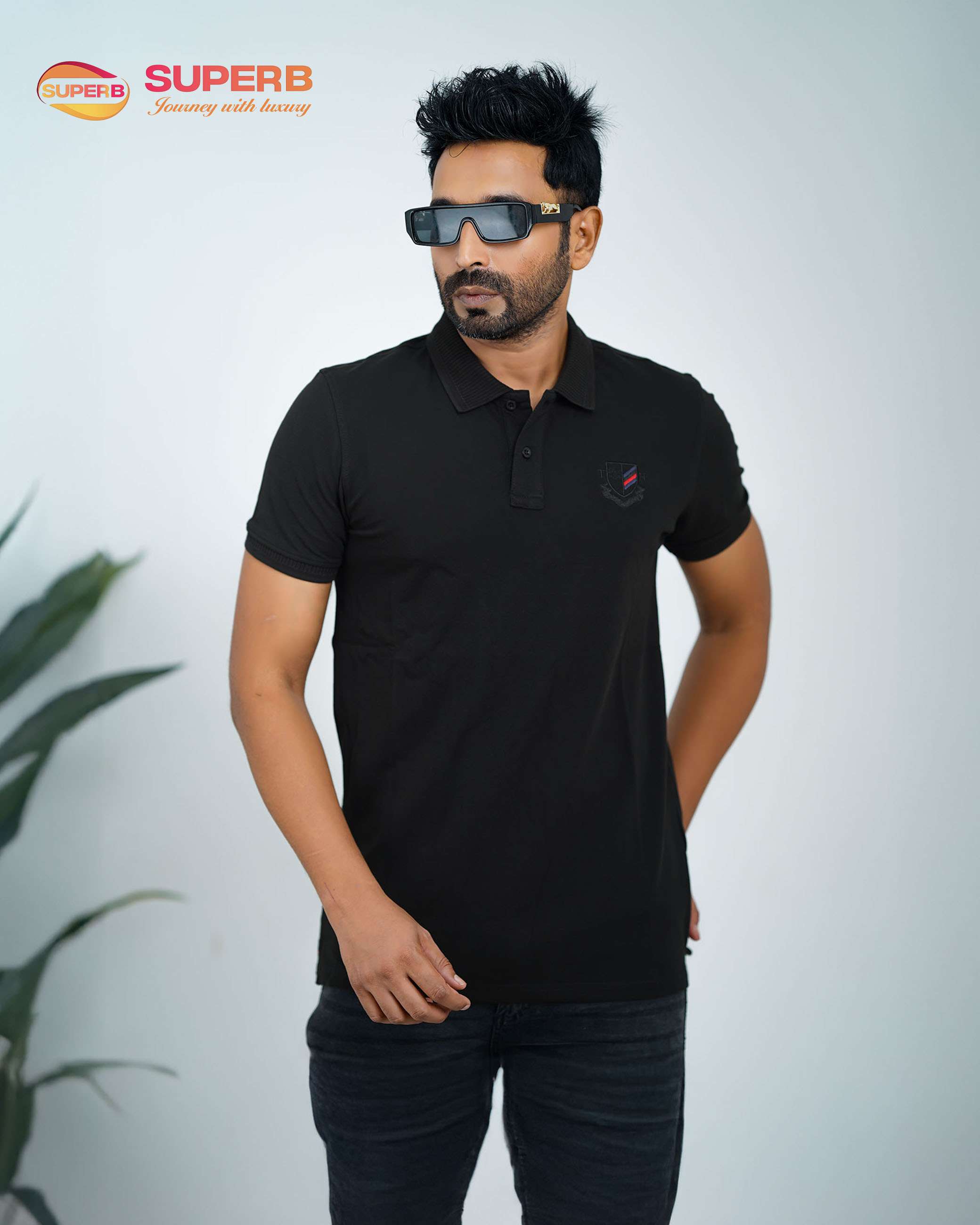 Tommy Hilfiger Premium Piqué Polo Shirt –Cotton Stretch Polo || Superb - Black