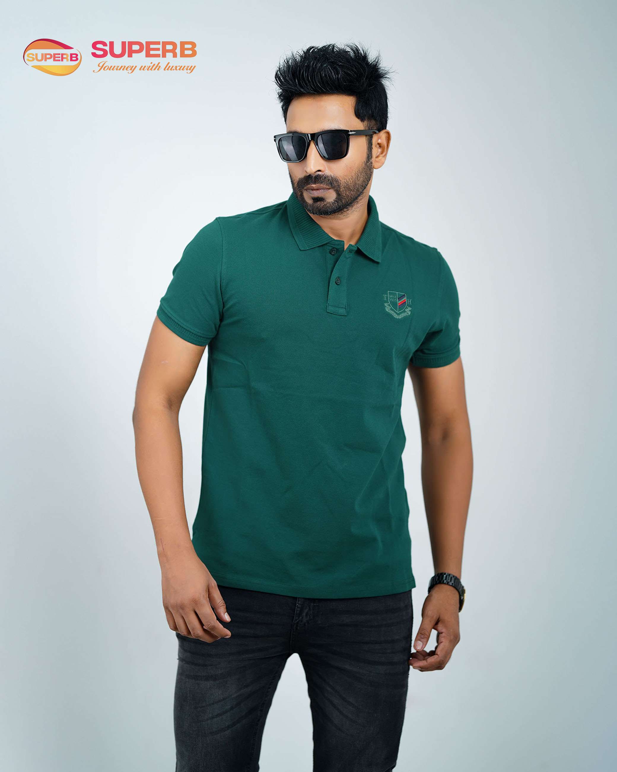 Tommy Hilfiger Premium Piqué Polo Shirt –Cotton Stretch Polo || Superb - Deep Green