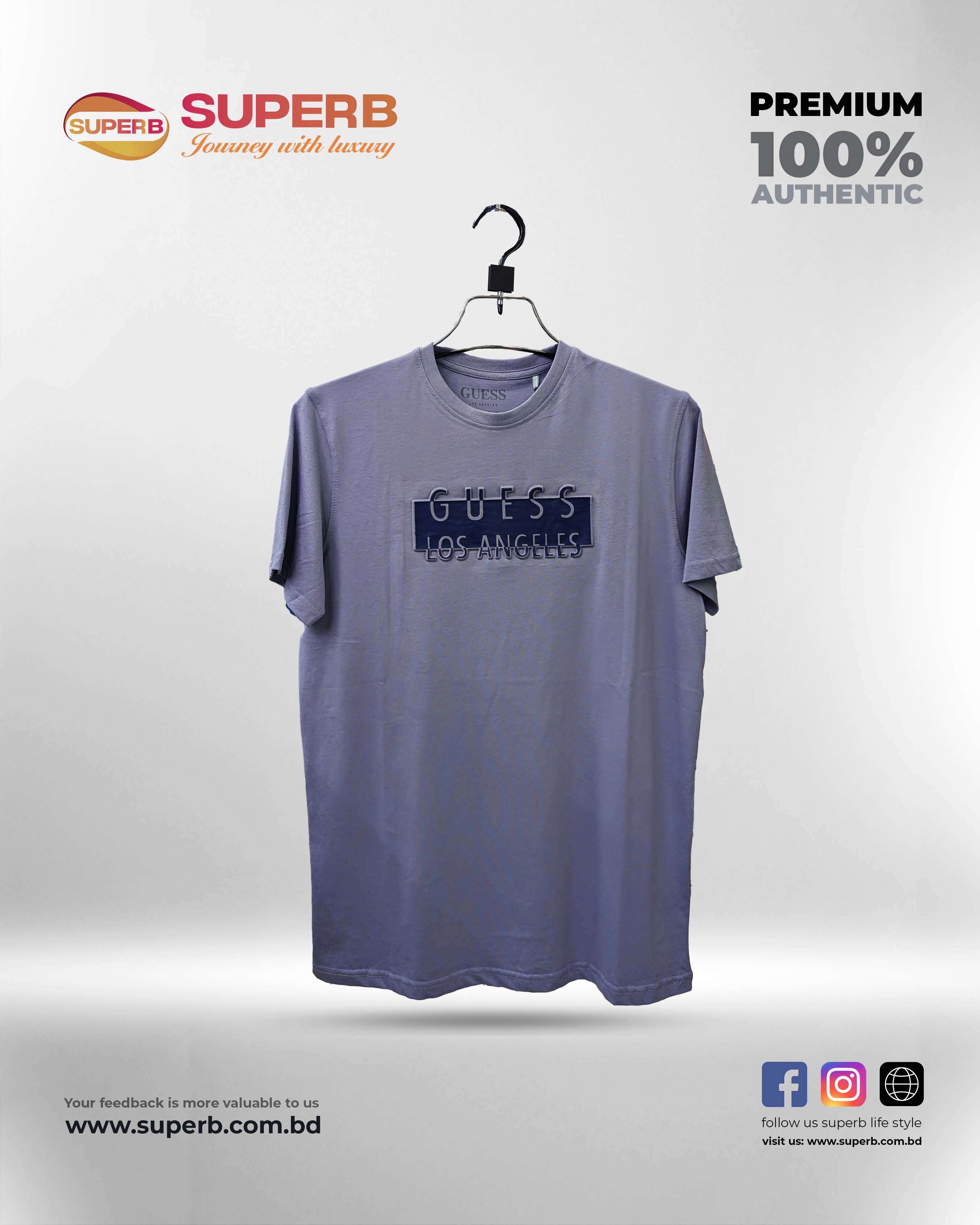 Men's T-Shirt - Guess Ambrose - Lavender