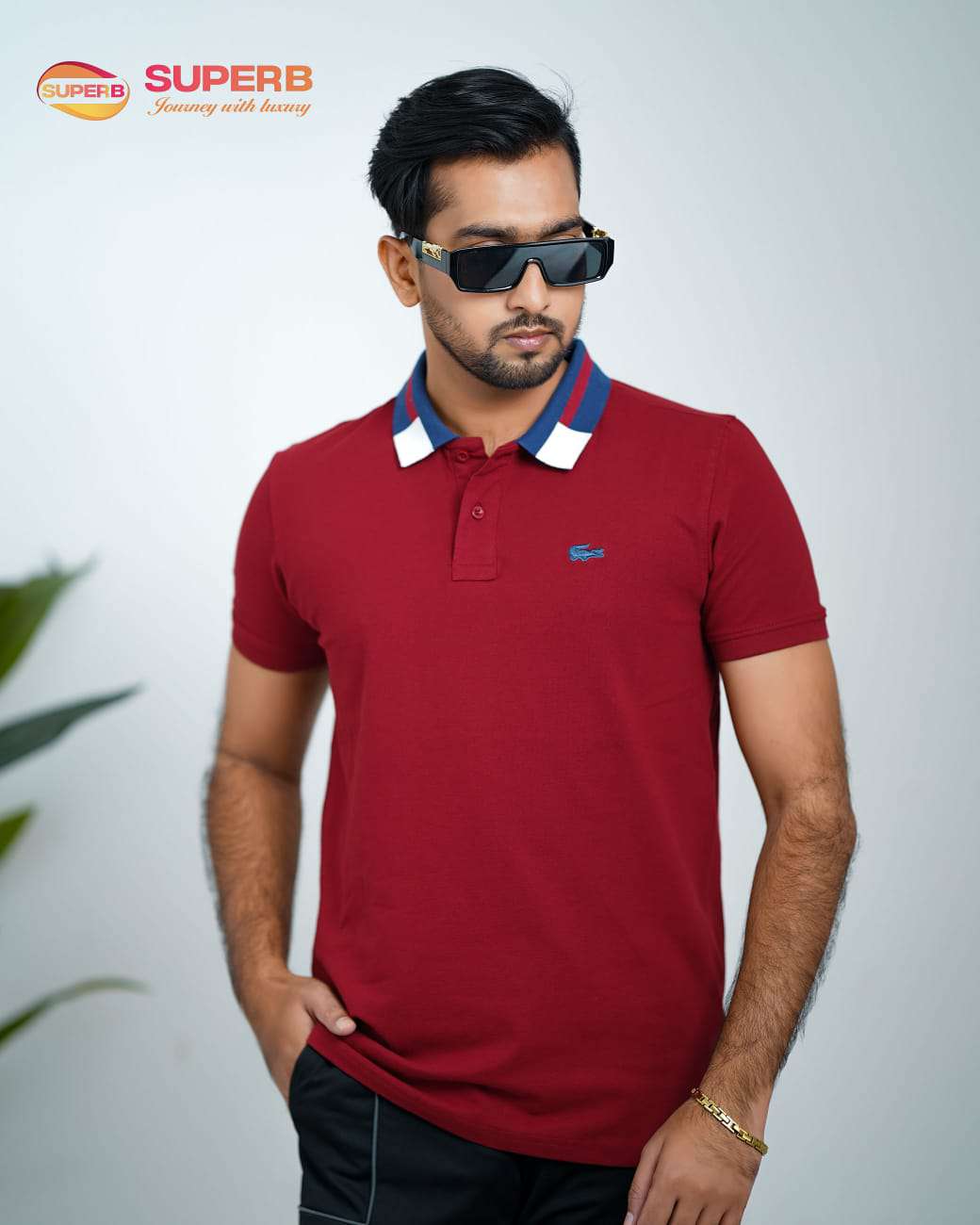 Lacoste Premium Piqué Polo T-Shirt –V4 || Superb - Maroon