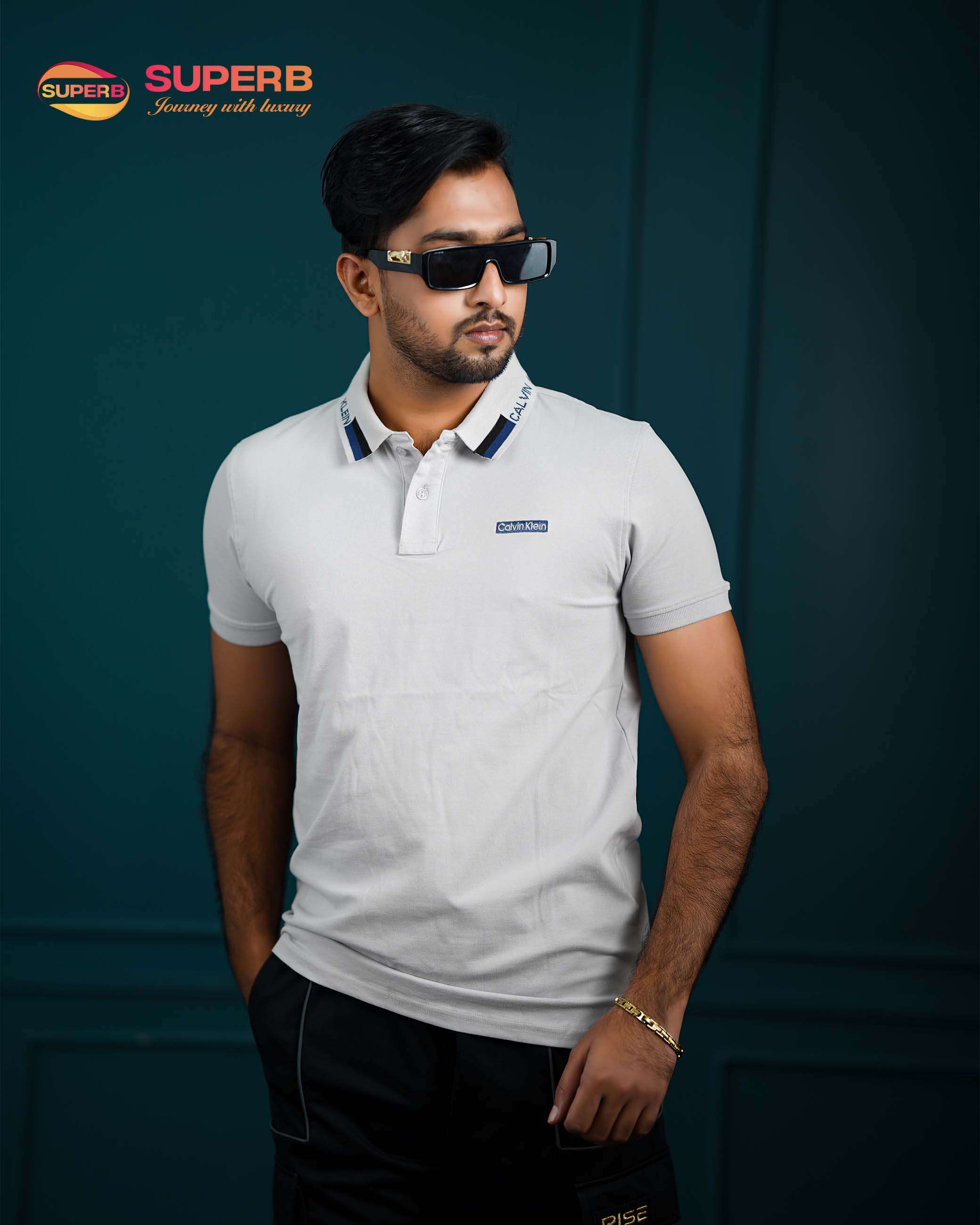 Calvin Klein Premium Stretch Piqué Polo-V2 Superb Lifestyle - Ash