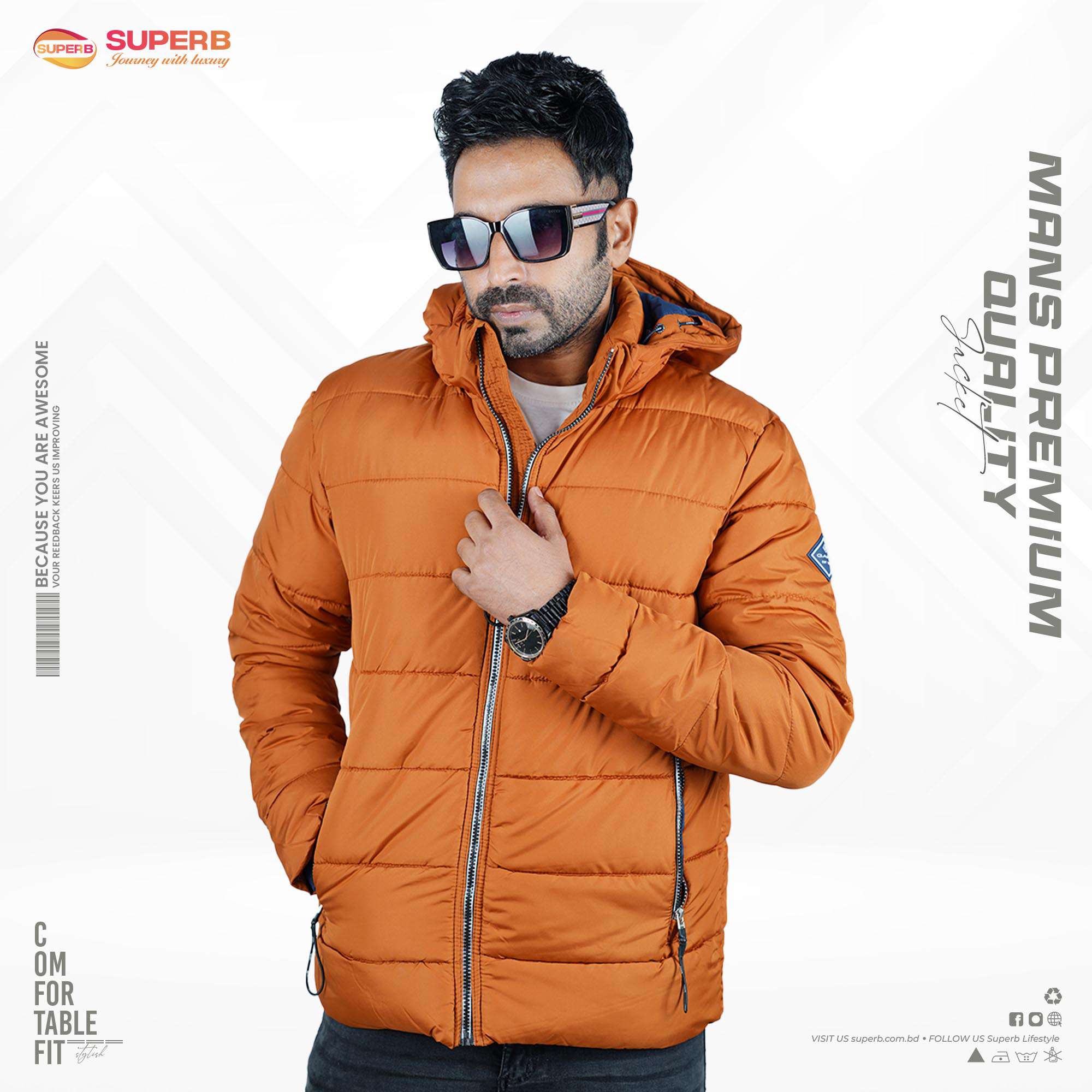 GANT Winter Padding Jacket | Superb Comfort & Style - Dark Orange