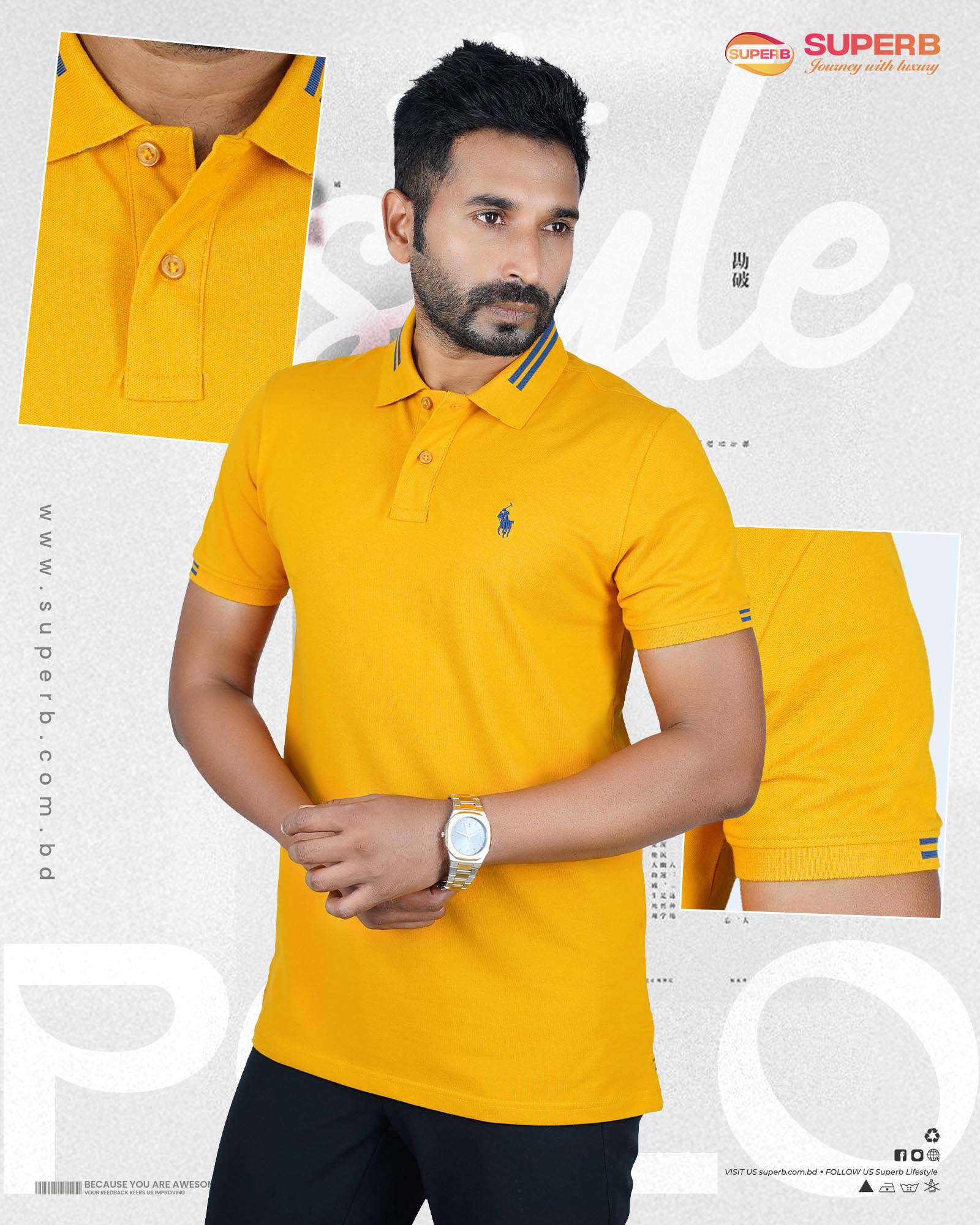 Ralph Lauren Polo T-Shirts – Classic & Stylish Comfort || Superb - Yellow