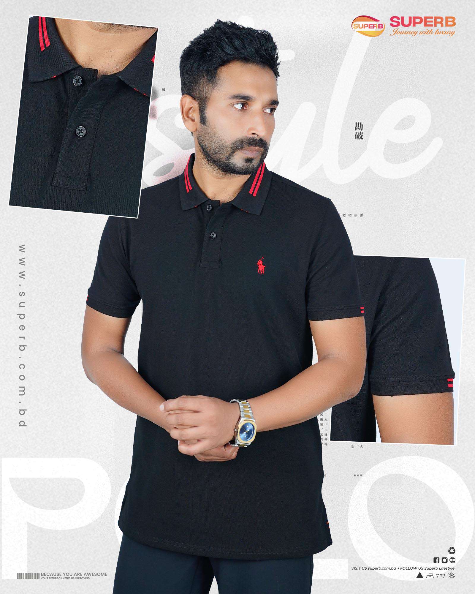 Ralph Lauren Polo T-Shirts – Classic & Stylish Comfort || Superb - Black