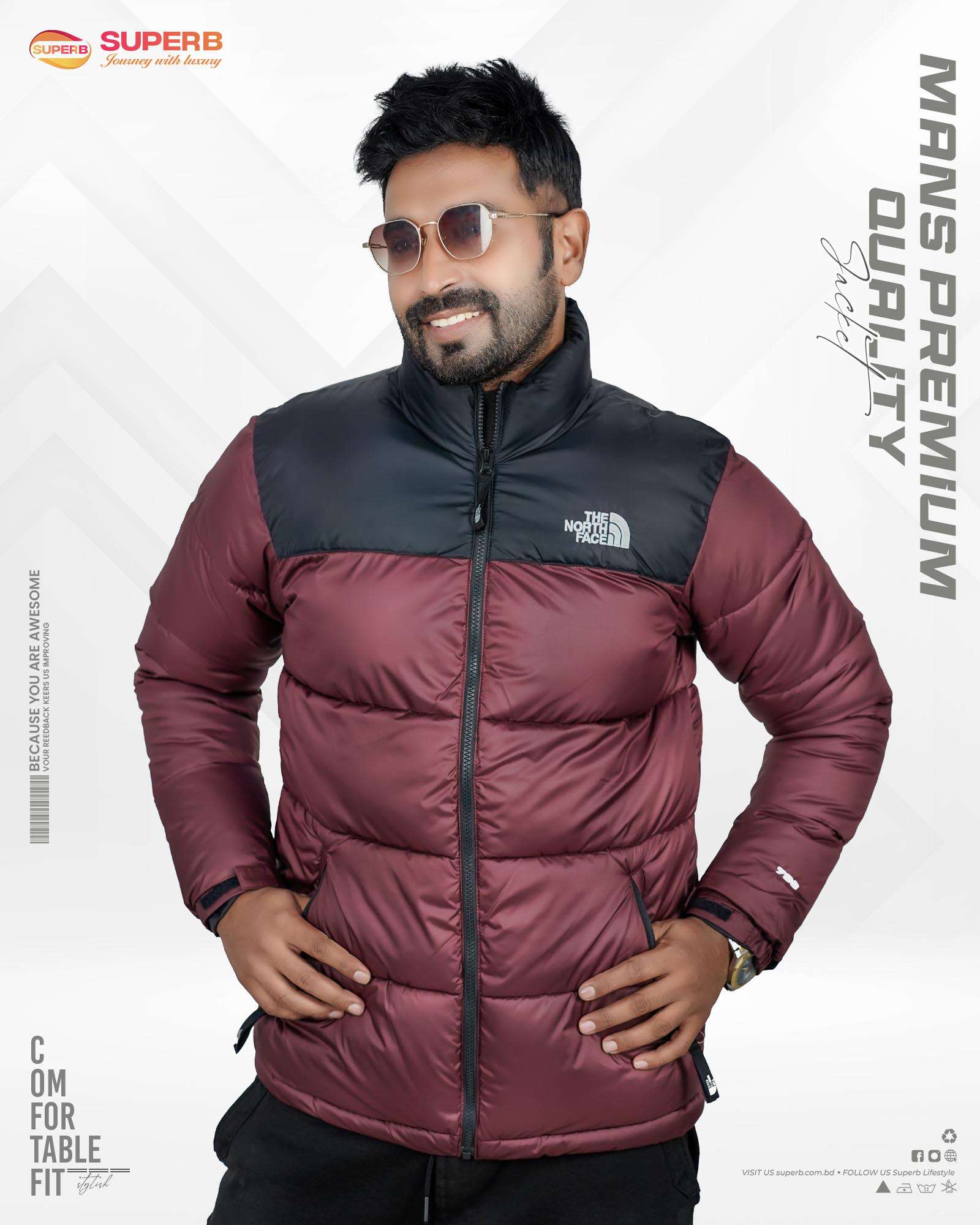 The North Face Padded Jacket – Premium Outerwear Collection | Superb Lifestyle - Maroon