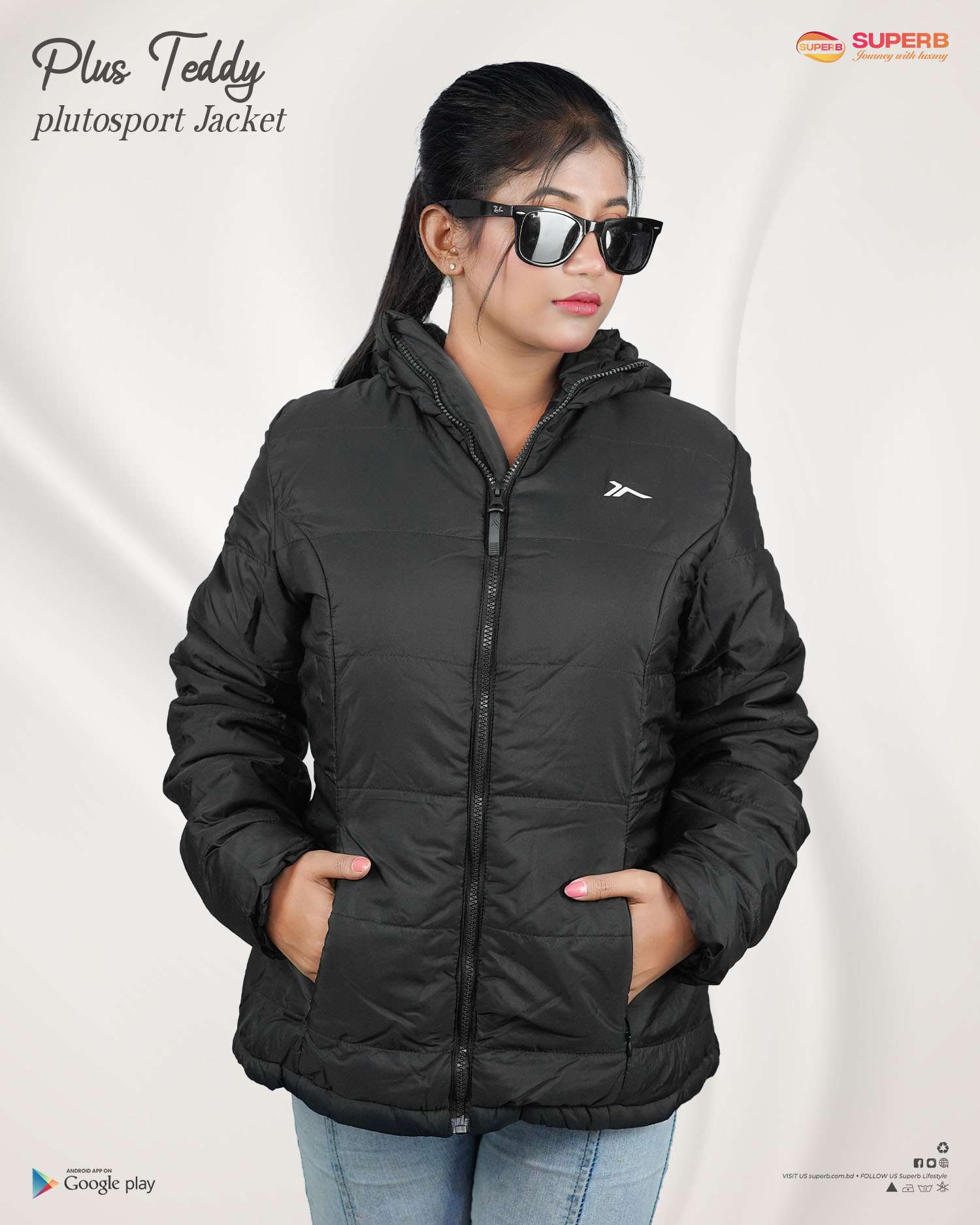 Tenth Plus Teddy Puffer Jacket || Superb - Black