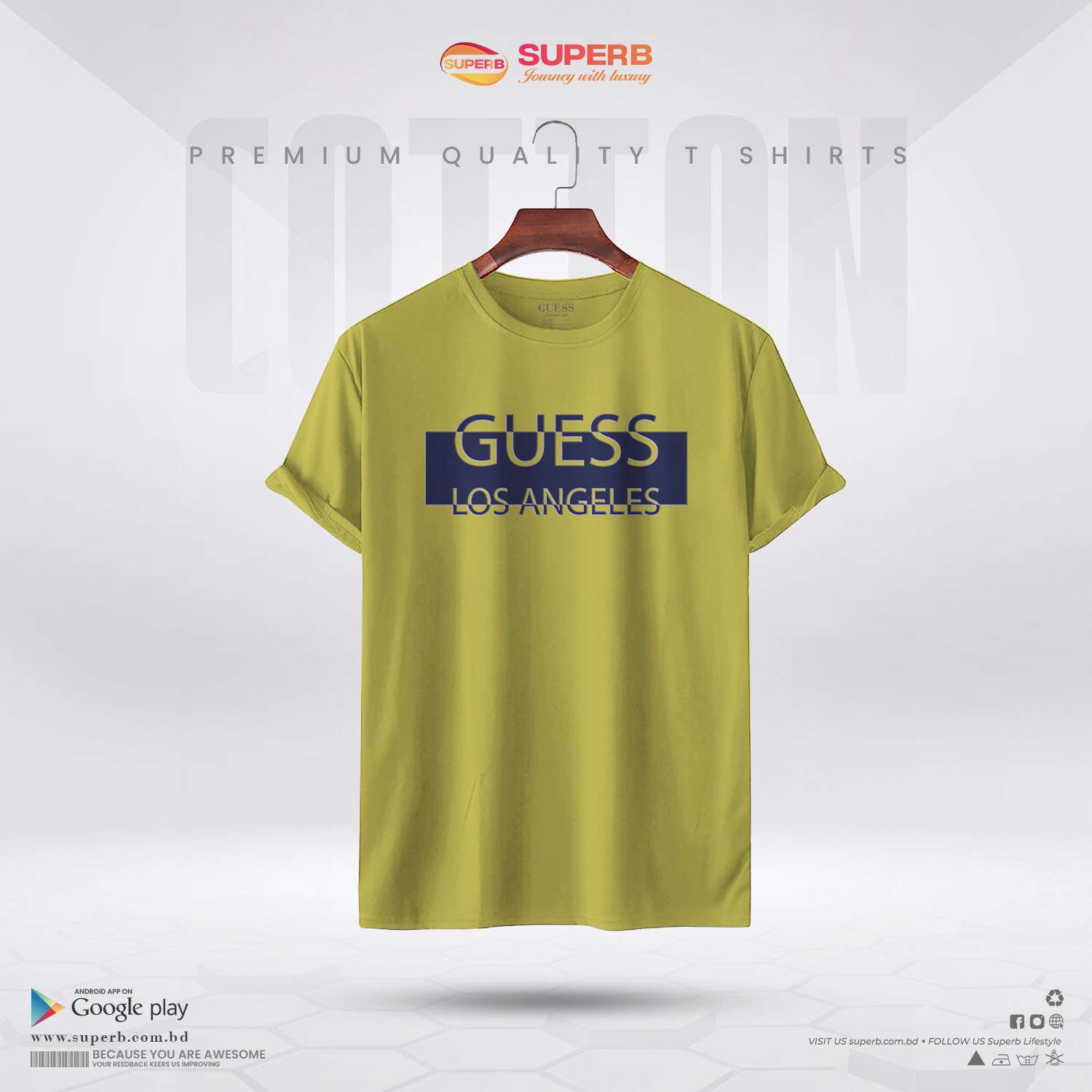 Men's T-Shirt - Guess Ambrose - Yellow