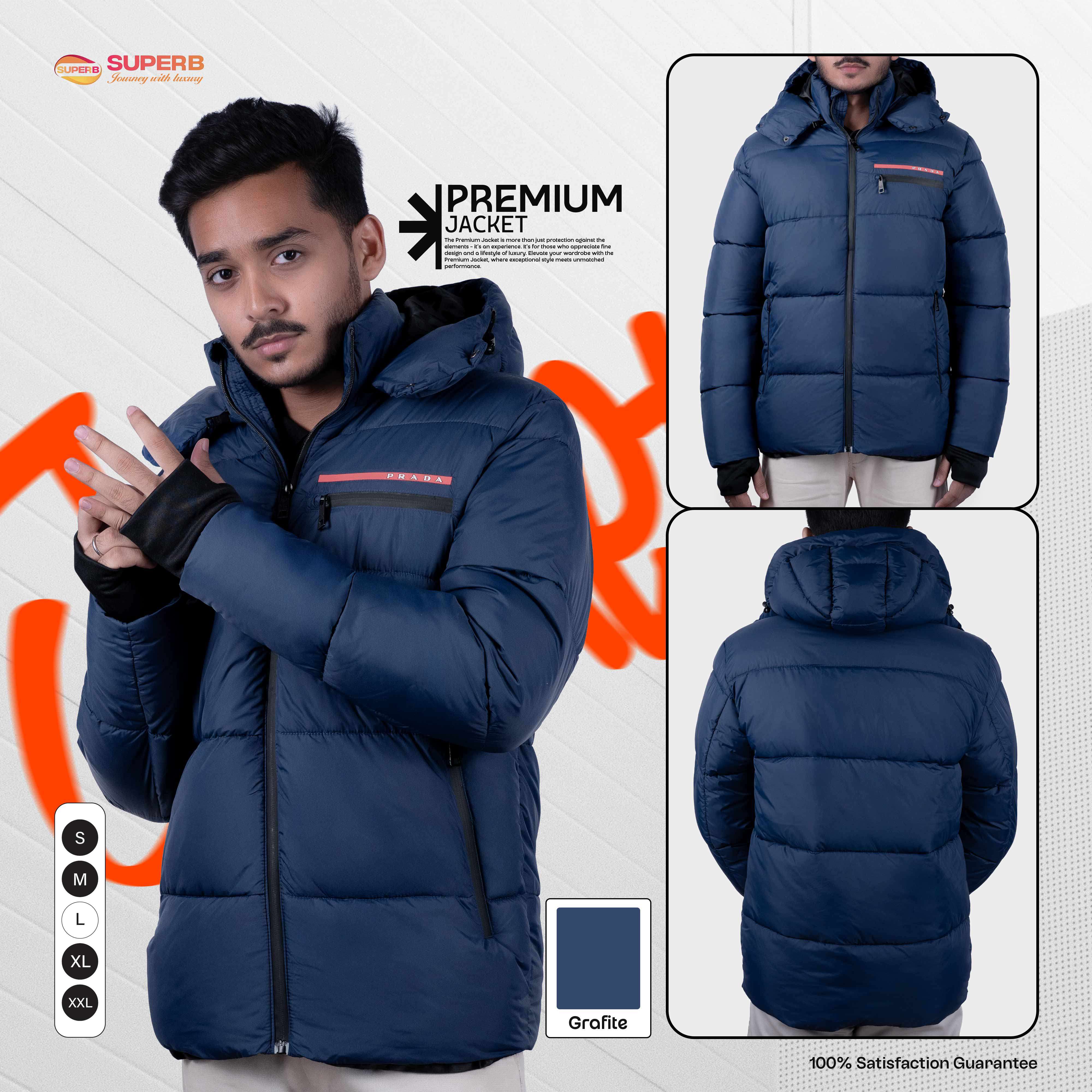 Prada Premium Insulated Puffer Jacket | Designed for Extreme Winter Comfort - Grafite