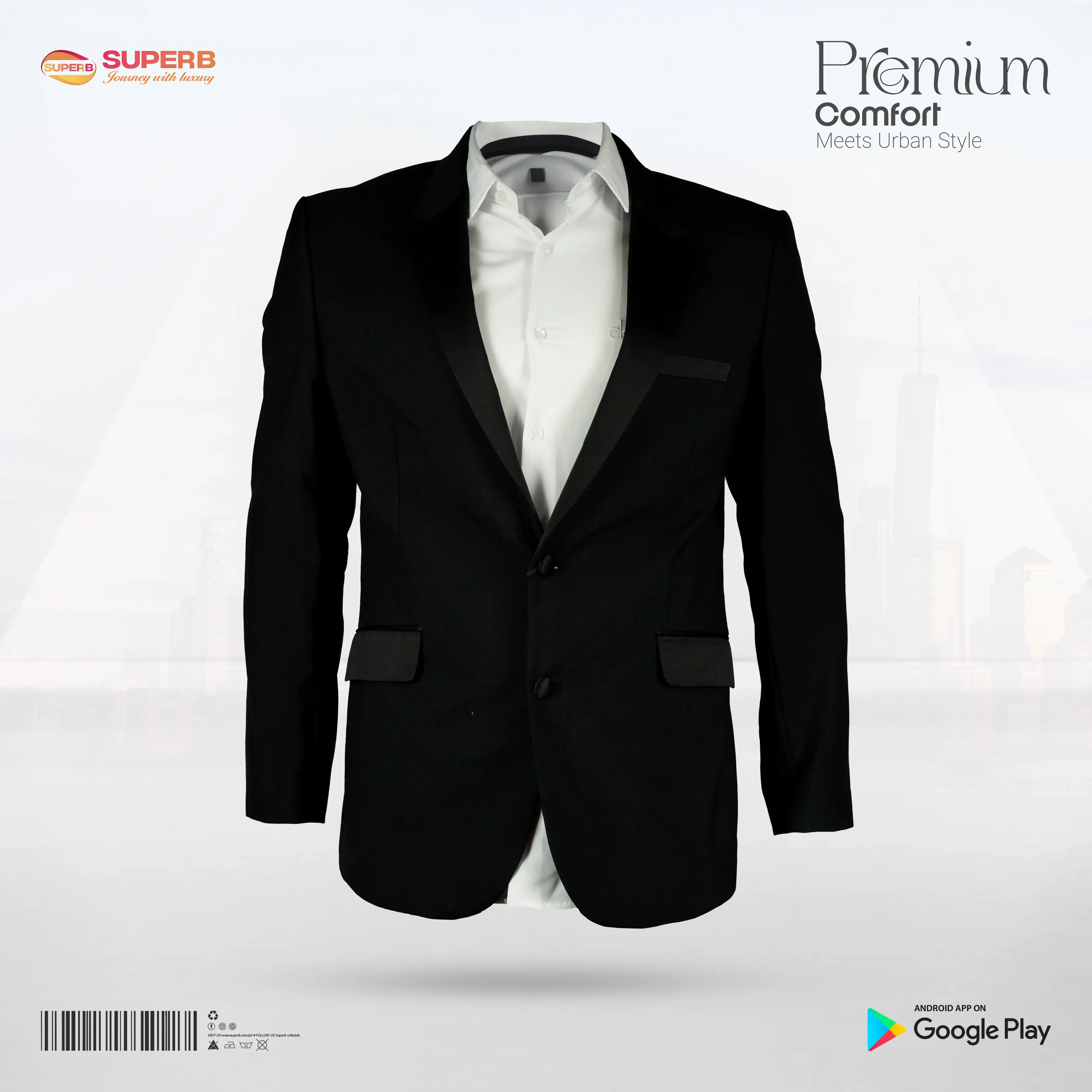 Charlton Gray Men’s Modern Fit Black Blazer – Wool Blend from Global Rich || Superb - Black