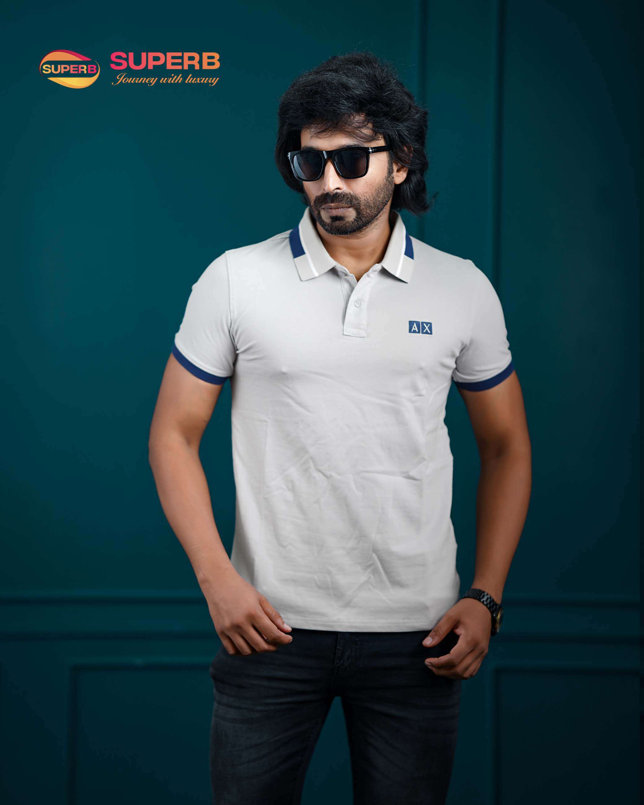 Armani Exchange Polo T-Shirt – Organic Stretch Cotton Slim Fit | Sustainable Piqué Collection - Ash