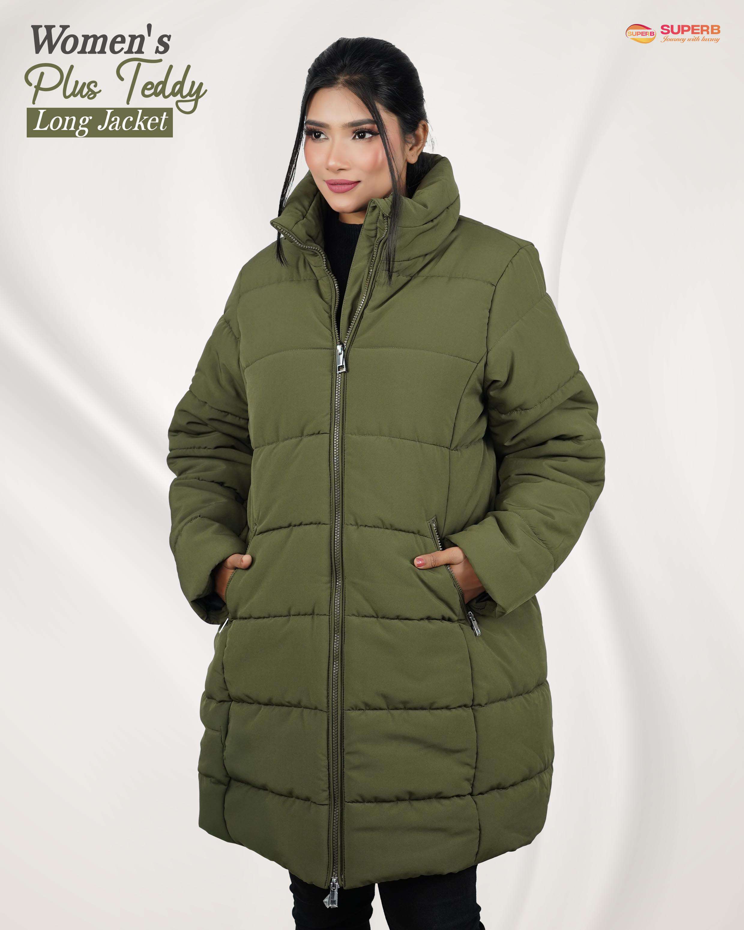 M & S (Marks & Spencer) - Ladies' Long Jacket || Superb Lifestyle - Dark olive