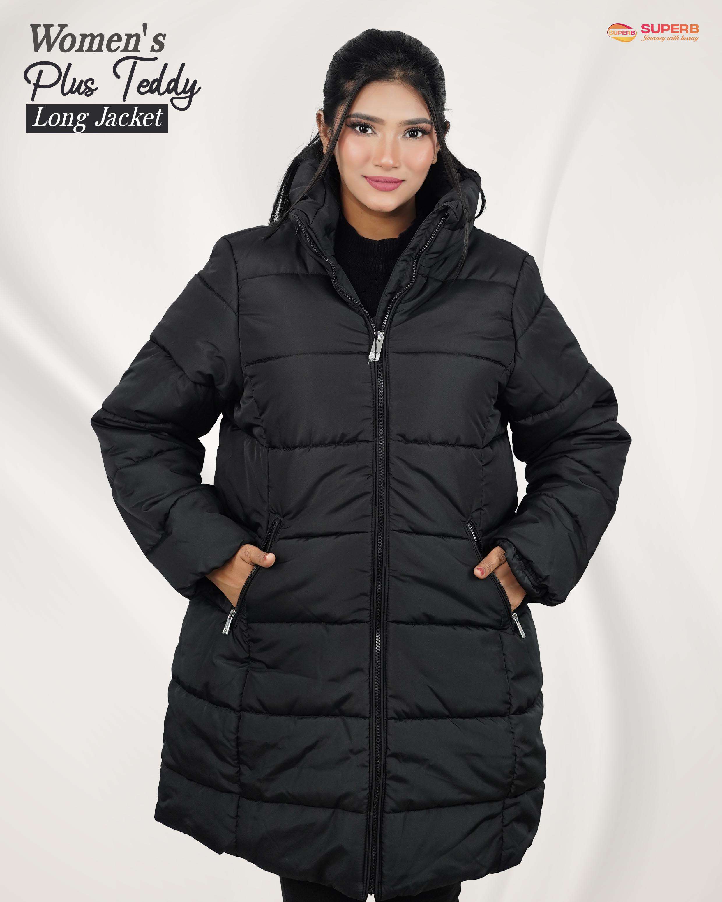 M & S (Marks & Spencer) - Ladies' Long Jacket || Superb Lifestyle - Black