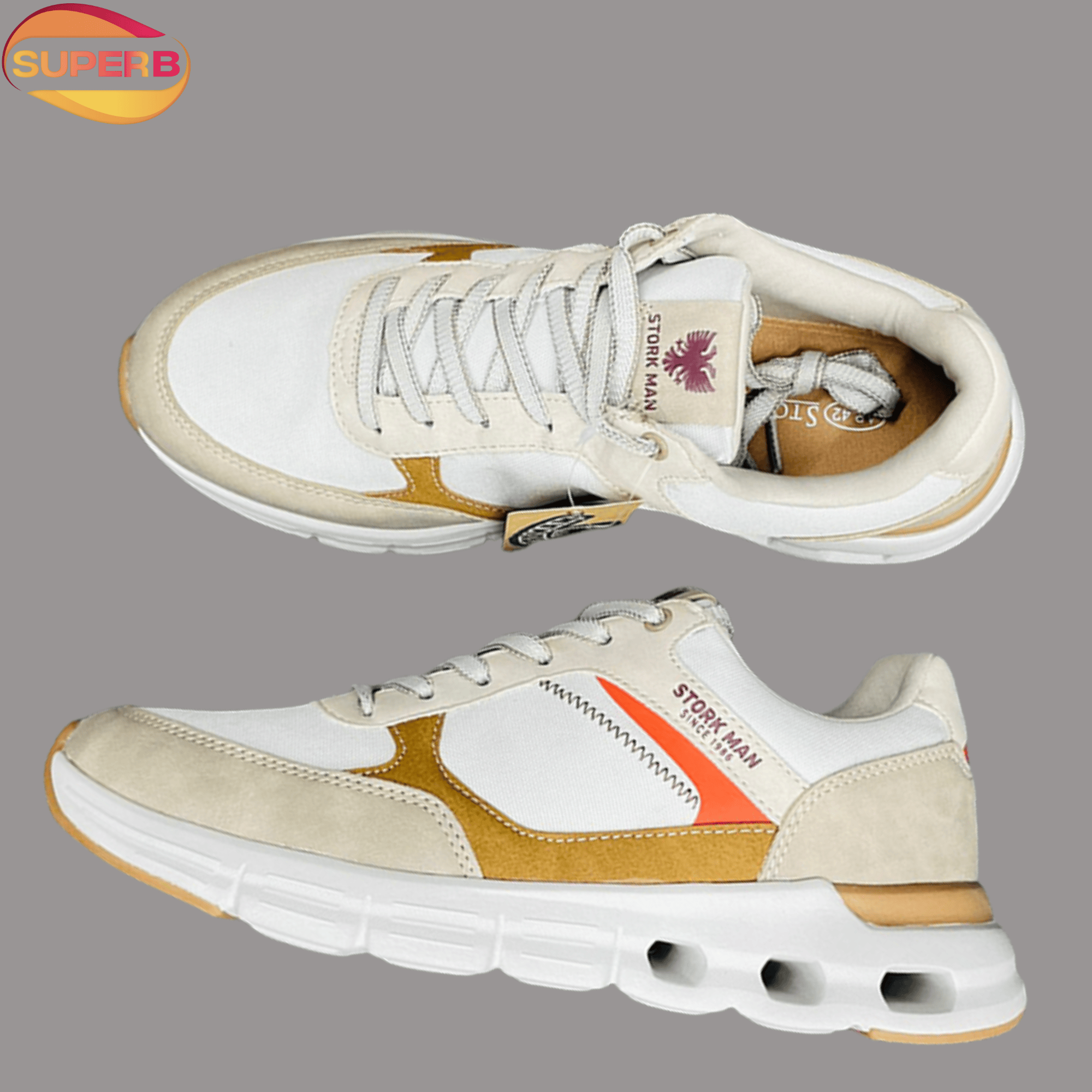 StorkMan Yuri Sports Shoes for Men - Brown - ETS-22V2 || Superb - Brown