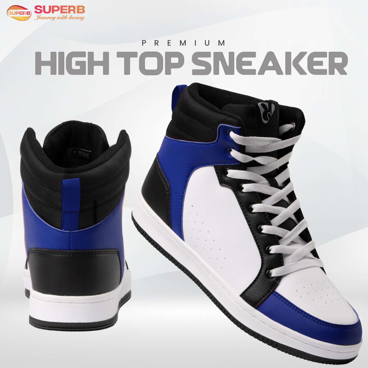 Roly Space High-Top Sneaker – Premium Casual Footwear | Superb Lifestyle - Blue