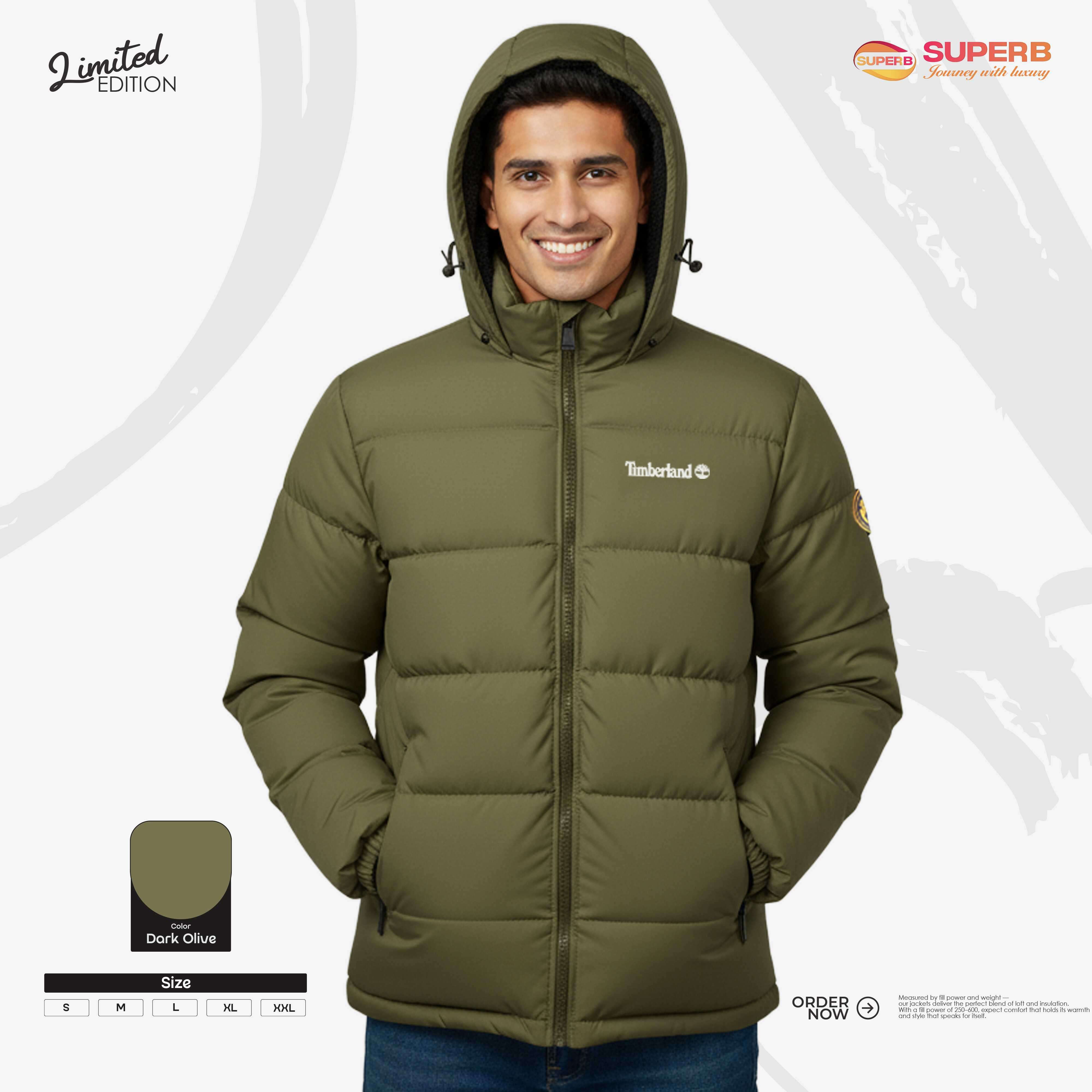 Timberland Premium Sherpa Padded Jacket | Extreme Cold Winter Wear | Superb - Olive