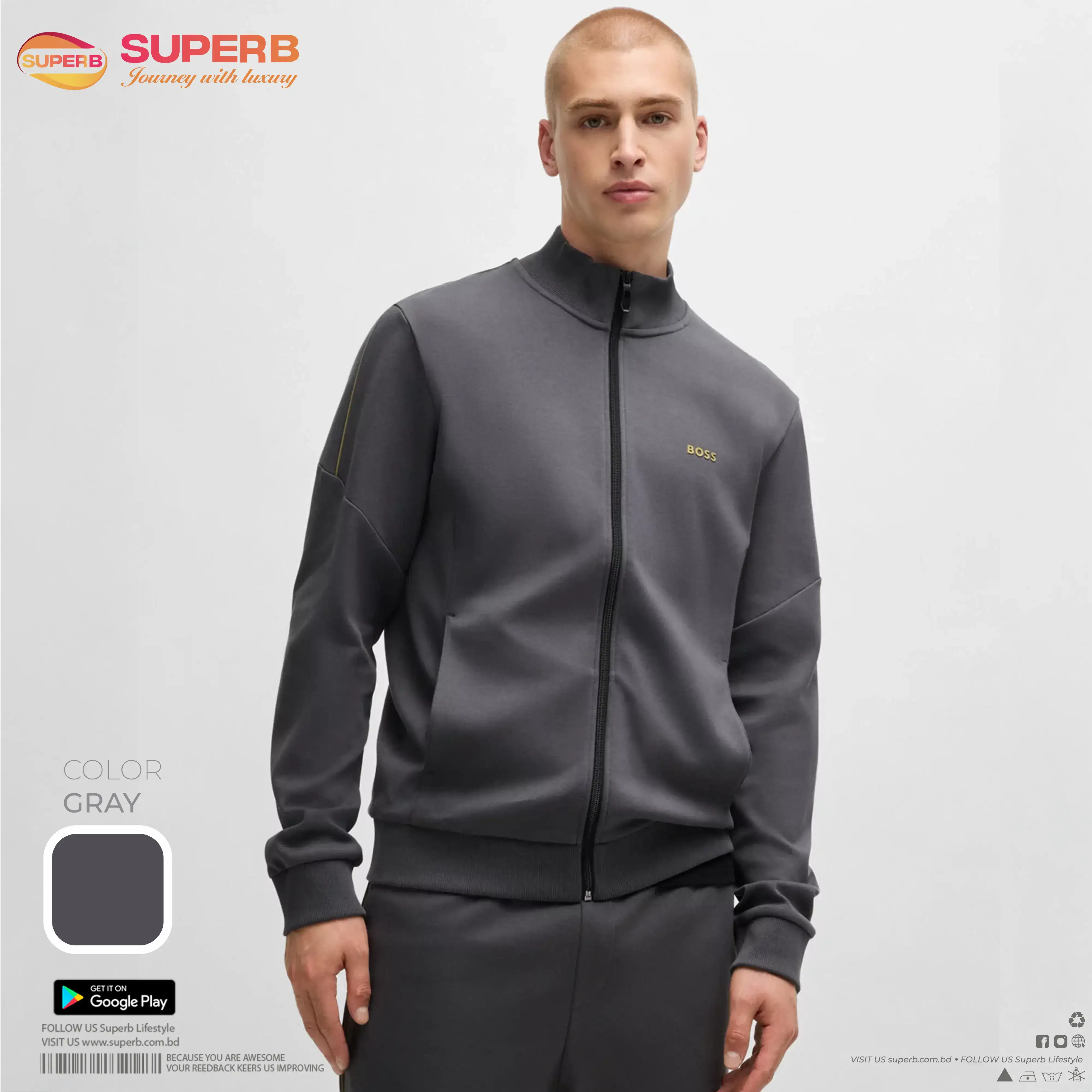 Boss Premium High Neck Sweatshirt – Elevate Your Everyday Style || Superb