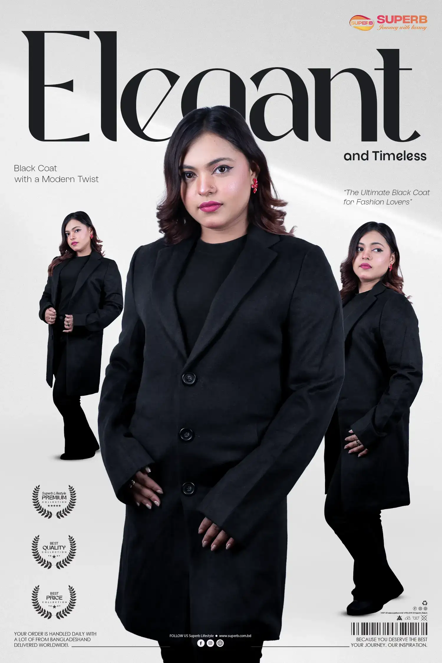 Defacto Premium Notched Lapel Overcoat || Superb