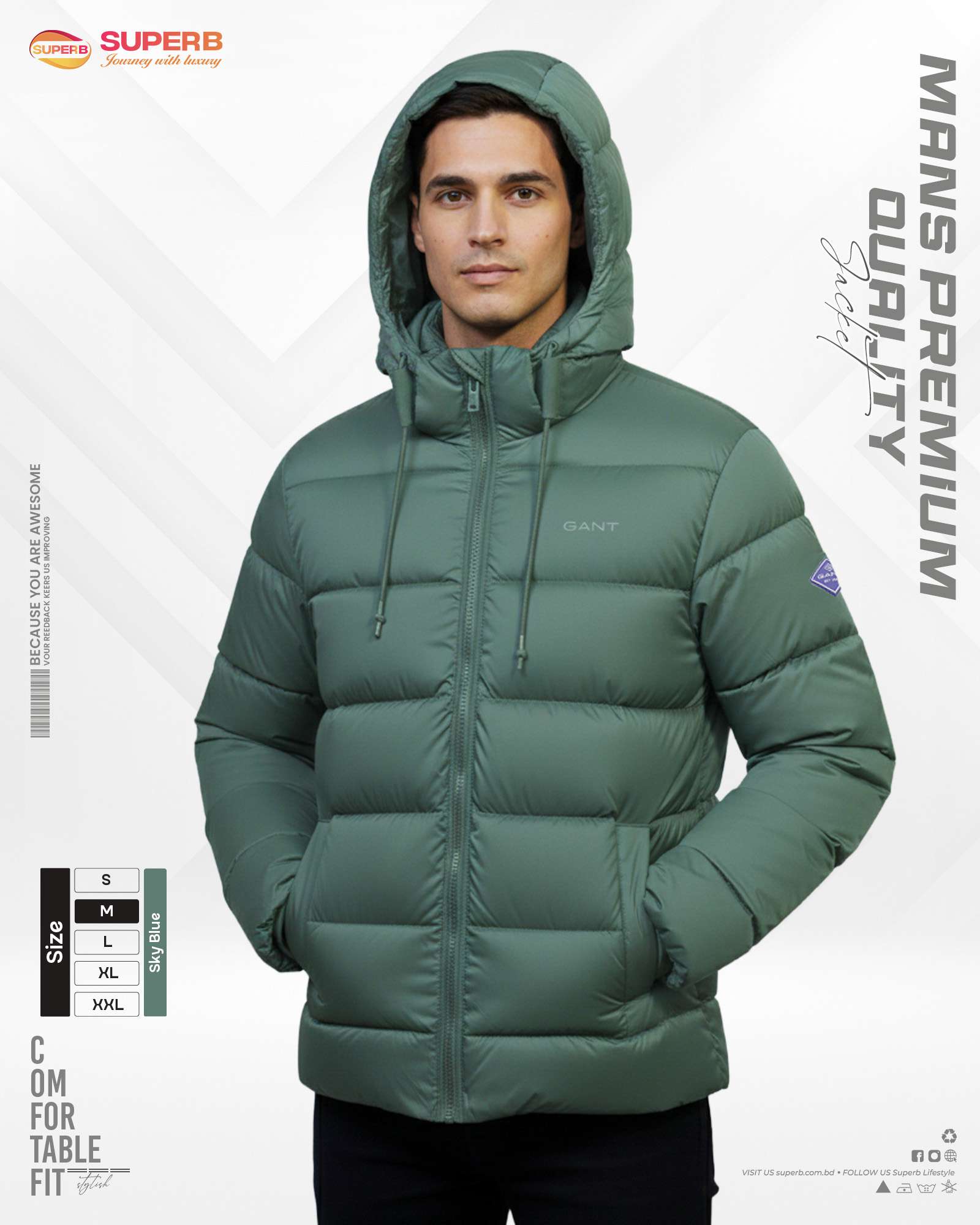 Gant Extreme Cold Weather Hooded Padded Jacket || Superb