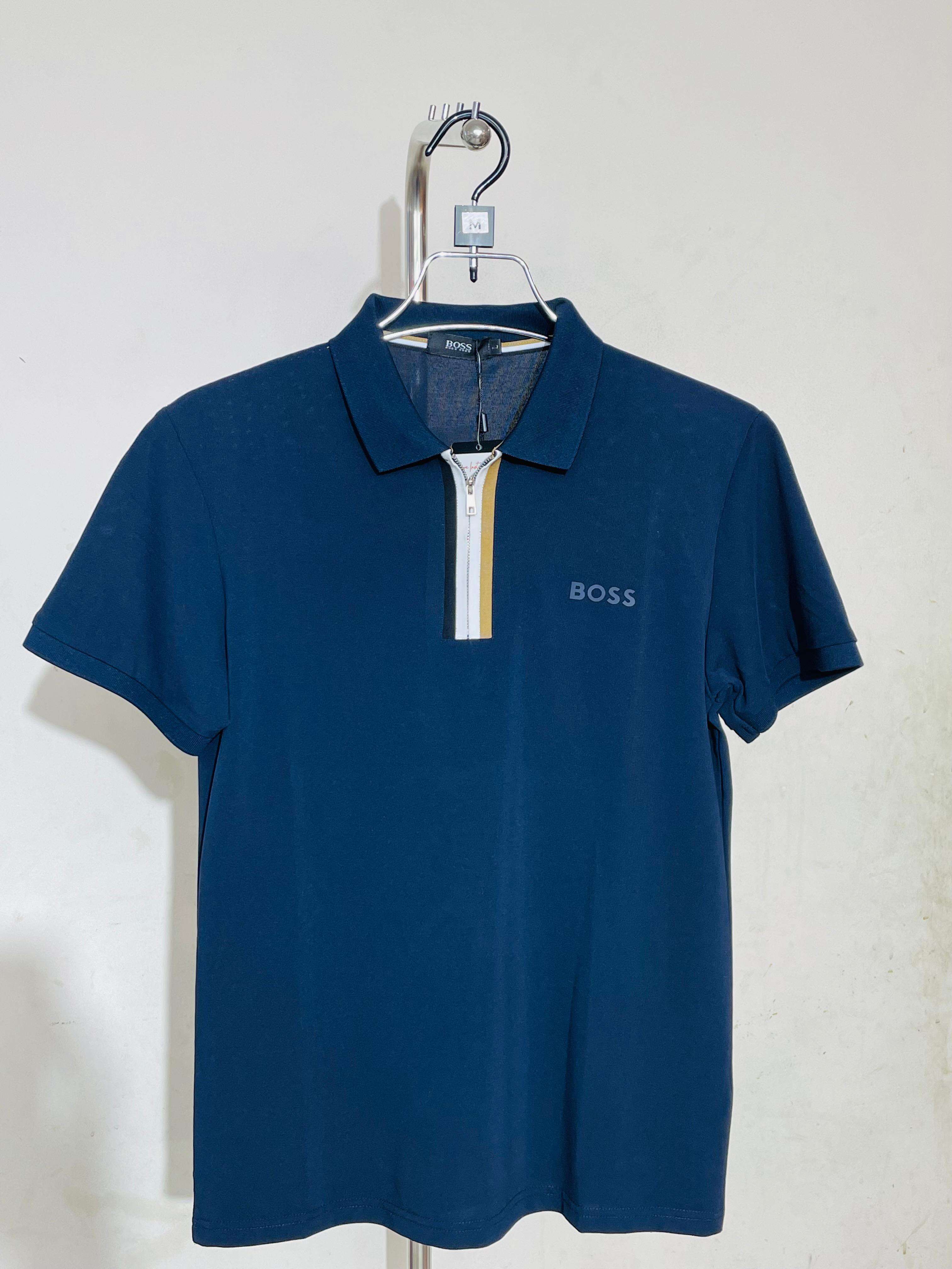 Boss Luxury Cotton-Stretch Half-Zipper Polo – Perfect Fit for Every Occasion || Superb