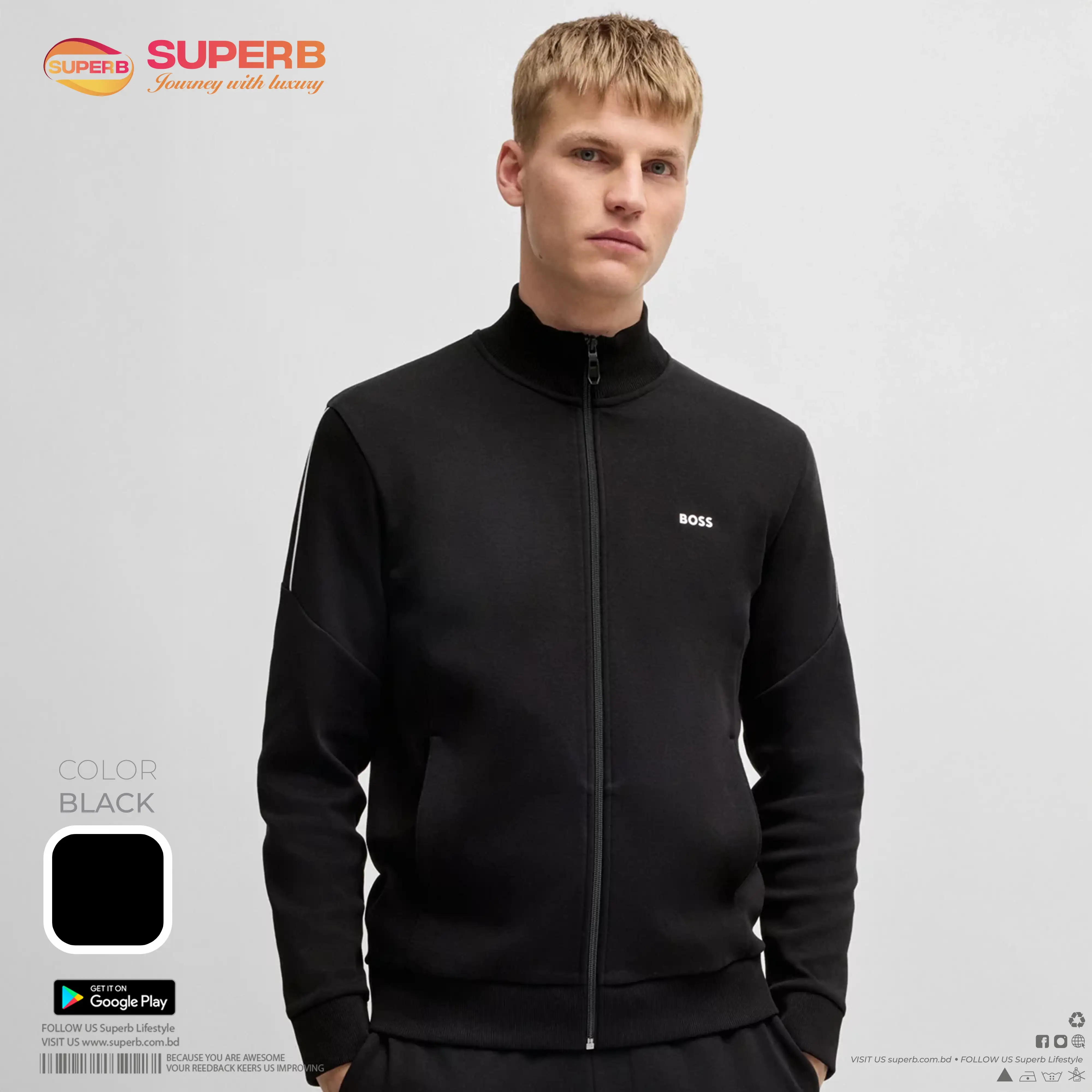 Boss Premium High Neck Sweatshirt – Elevate Your Everyday Style || Superb