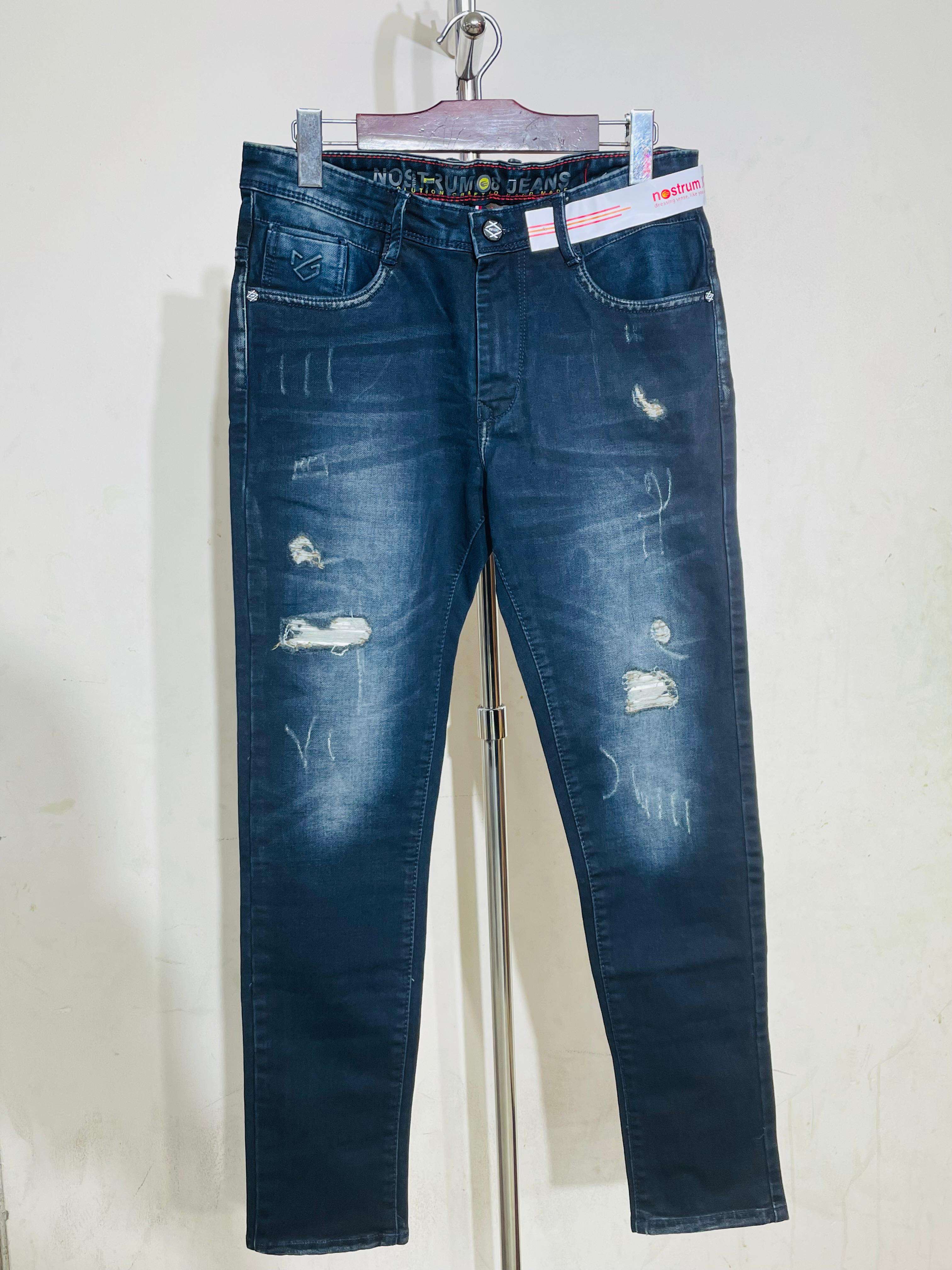 Nostrum Slim Fit Distressed Denim Jeans || Superb