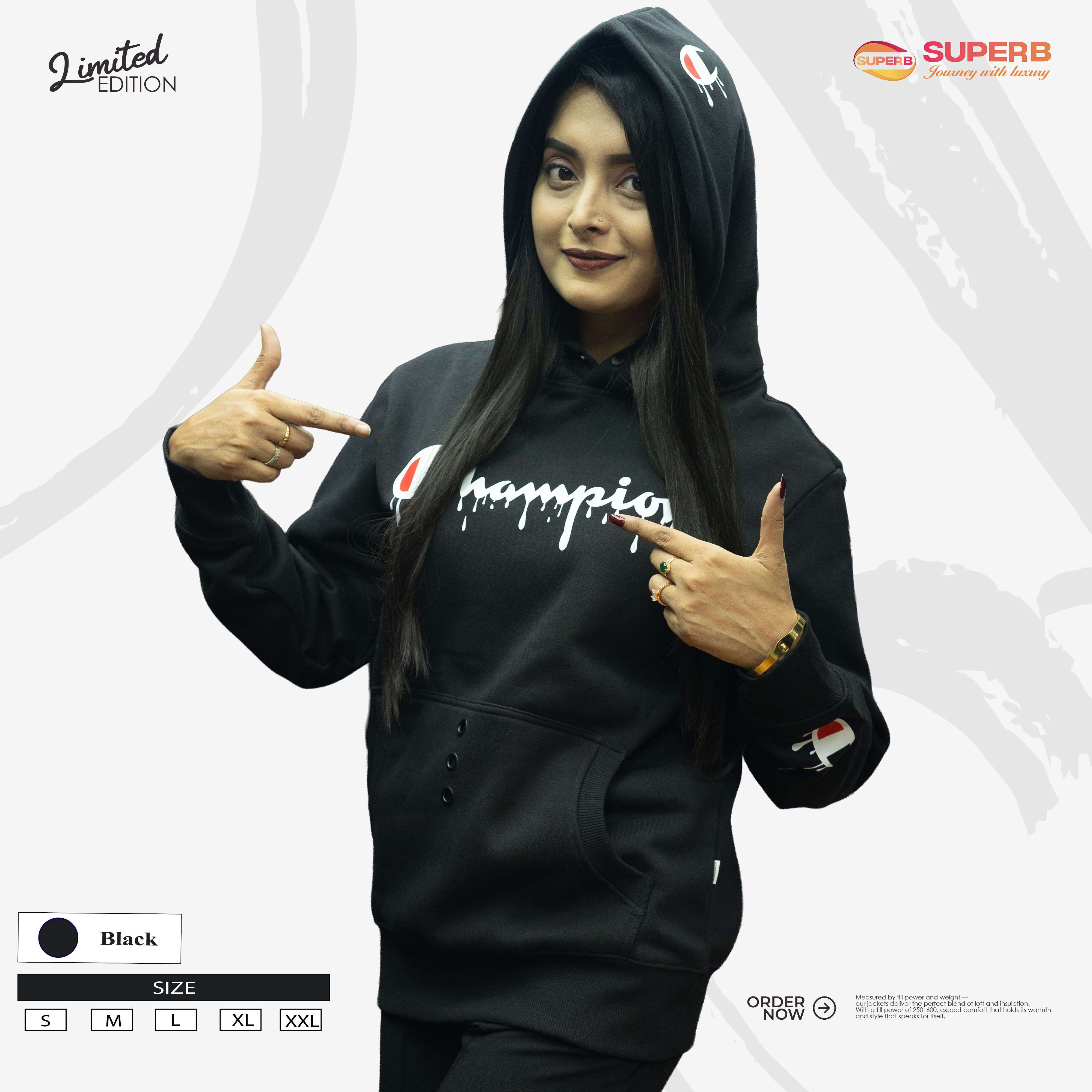 Champion Premium Hoodie – Pure Cotton 350+ GSM | Superb Lifestyle