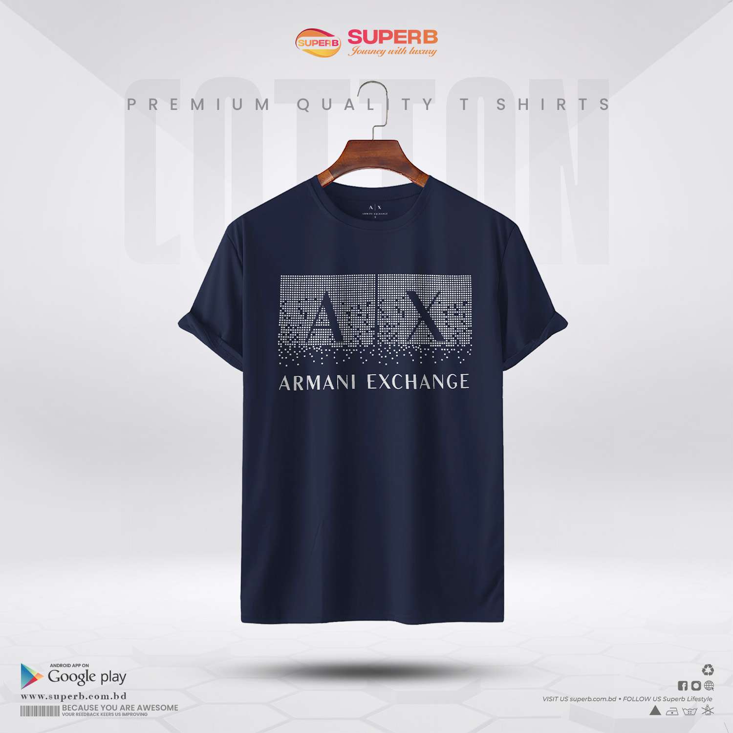 A|X Armani Exchange Men's Regular Fit Cotton Crewneck T-Shirt || Superb