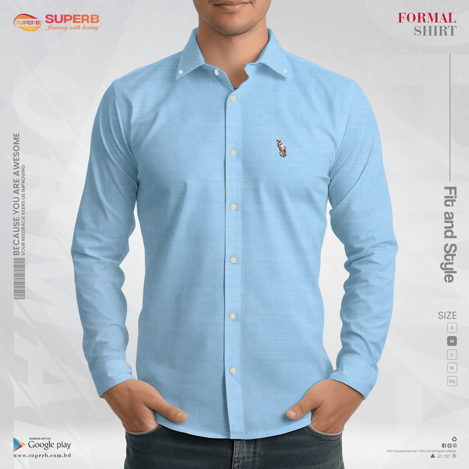 Luxury Ralph Lauren Formal Shirt- Premium Men's Wear by SUPERB