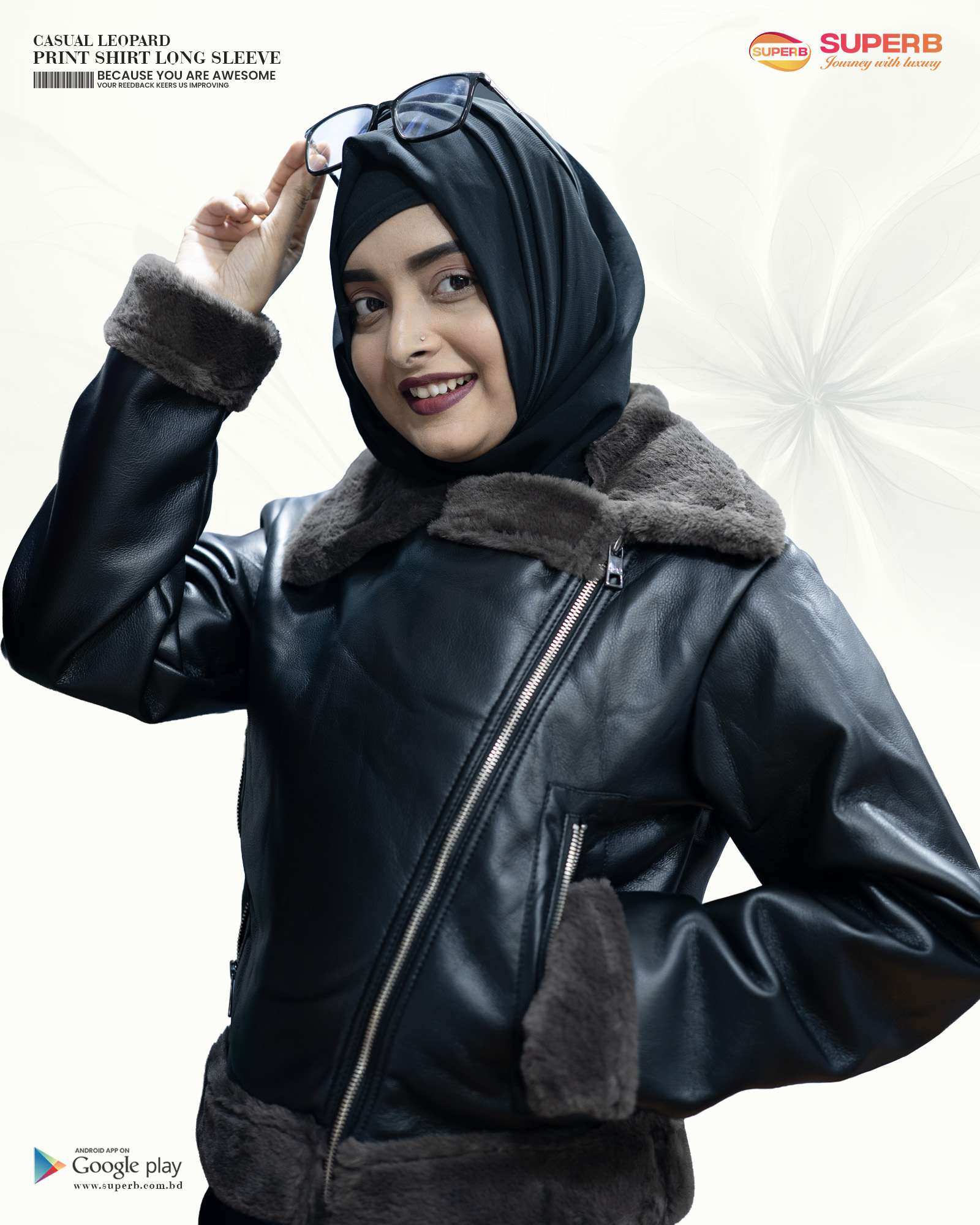 Women’s Premium Faux Leather Shearling Jacket – Black Edition | Superb Winter Collection 2025