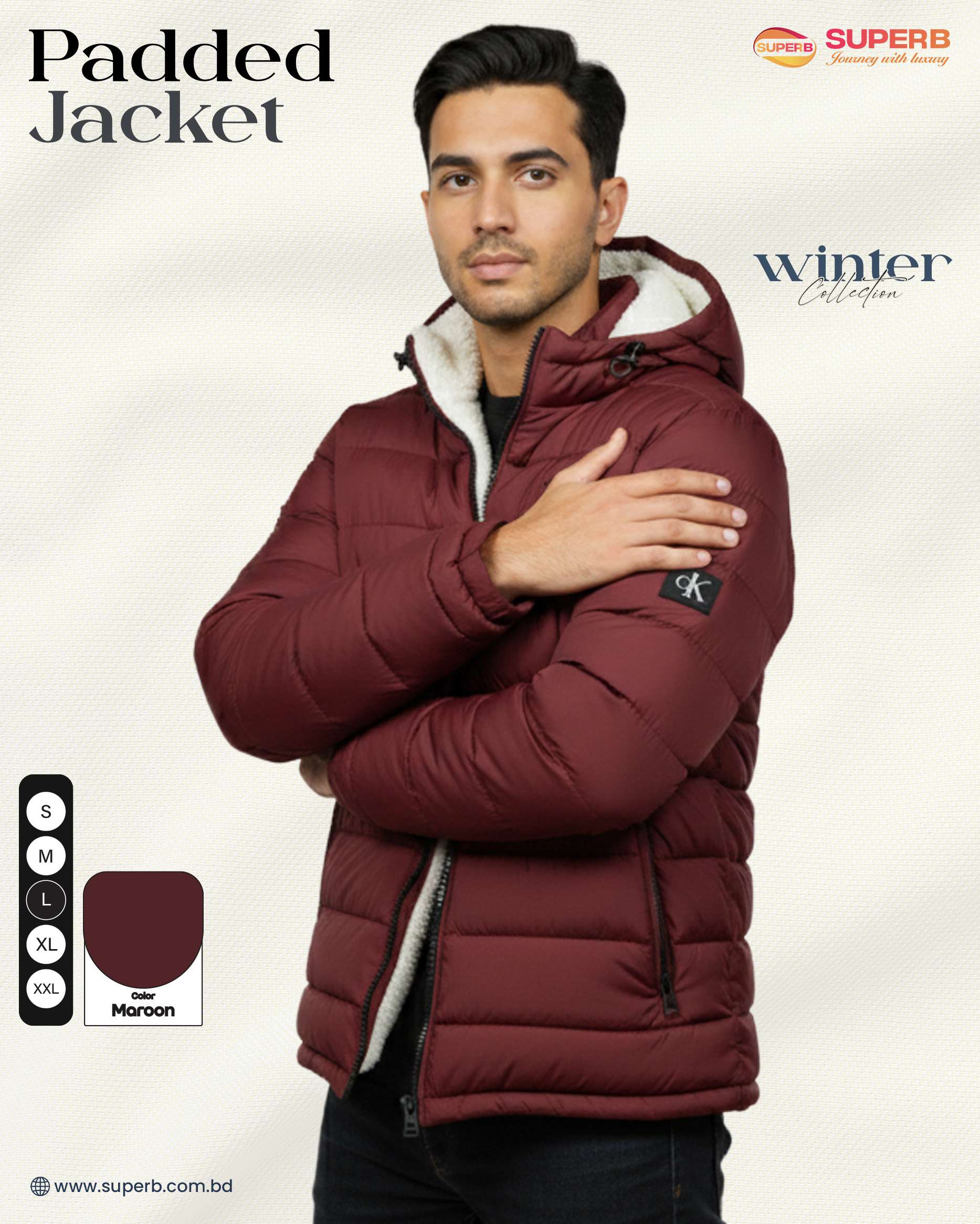 Premium Sherpa Padded Jacket – New Version | Heavy Quilted Winter Jacket for Men | Superb