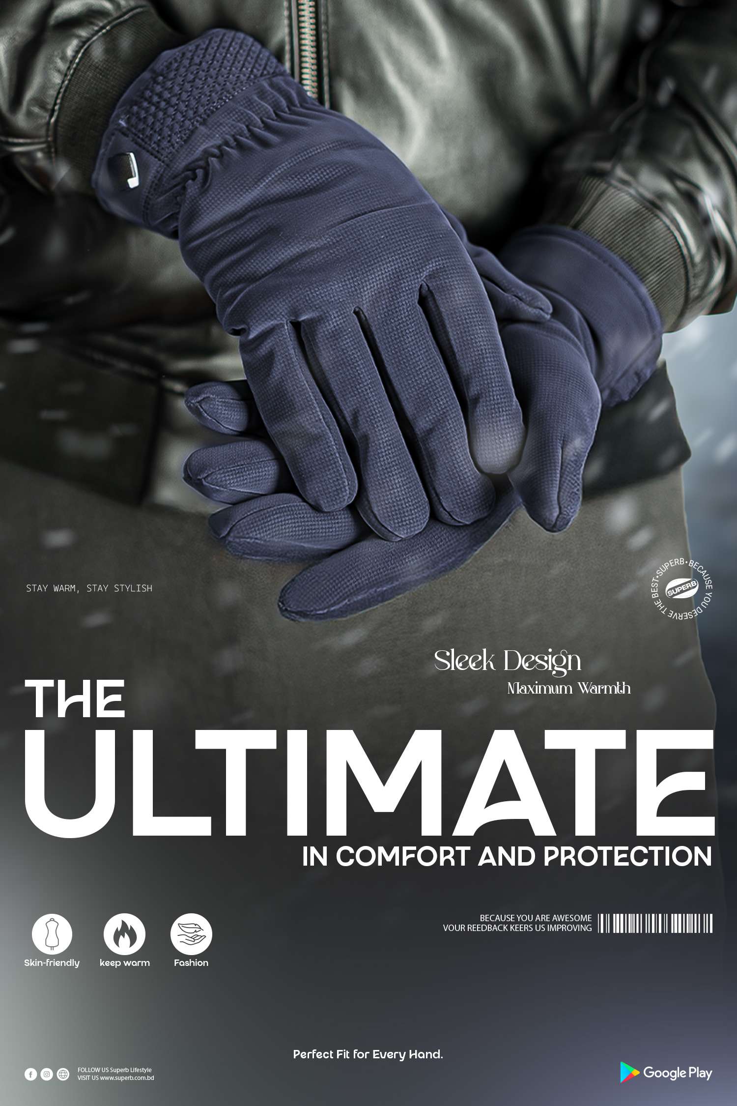 Comfort Fit Imported Gloves - Style for Your Hands || Superb