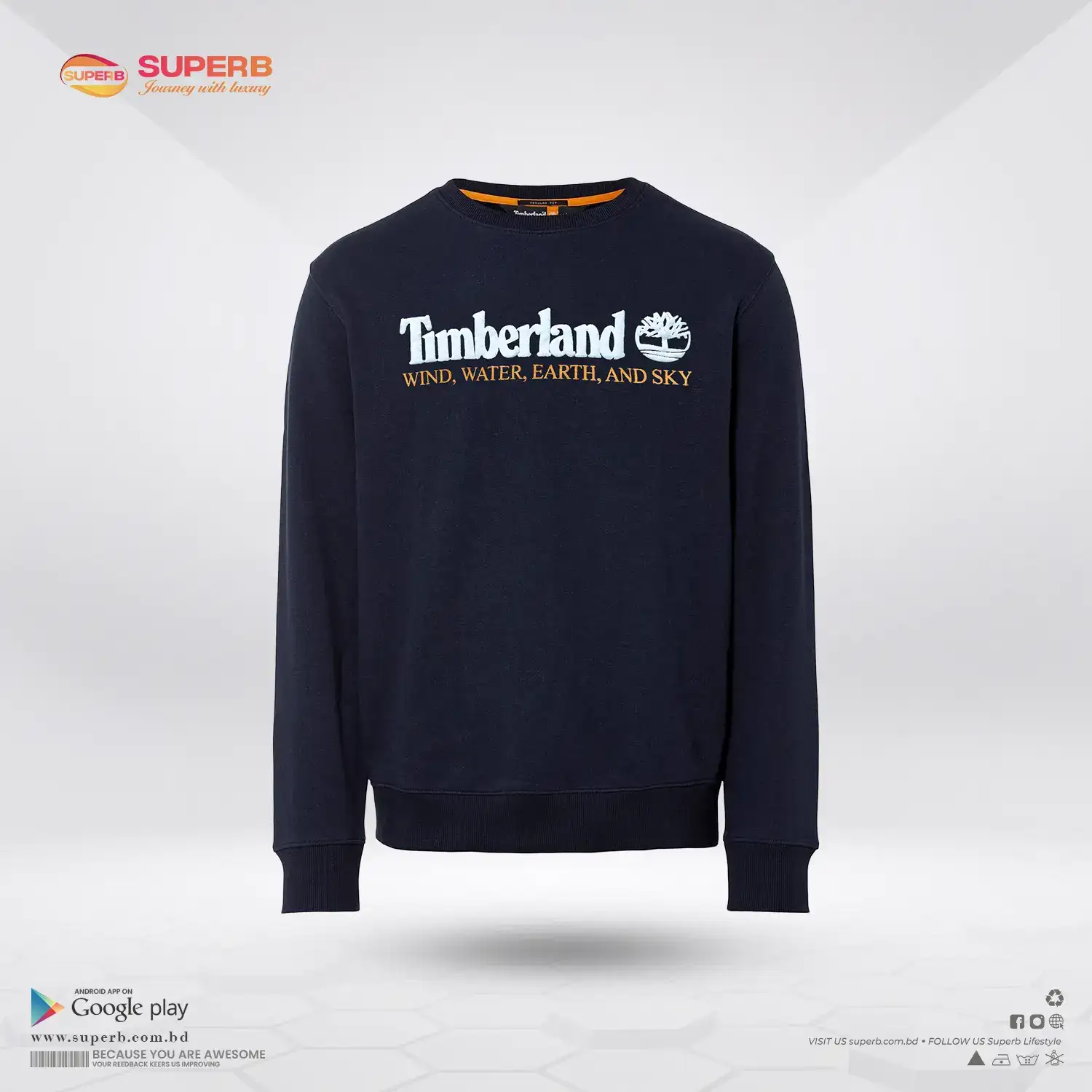 Timberland Men's Crew Neck Sweatshirt | Classic, Comfortable, 100% Cotton || Superb