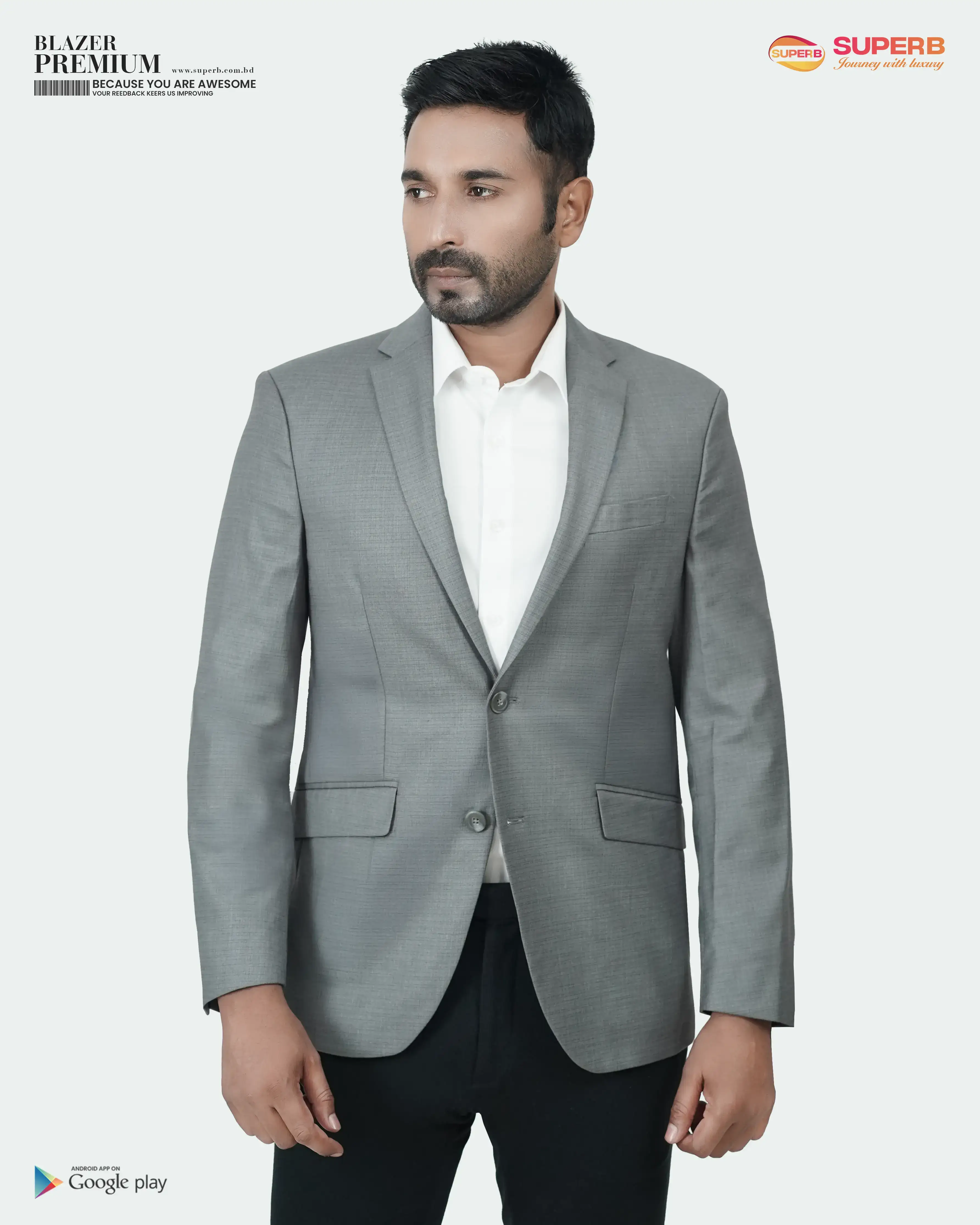 Kenneth Cole TECHNI-COLE™ Men’s Blazer – Steel Gray | Modern Fit with Stretch || Superb