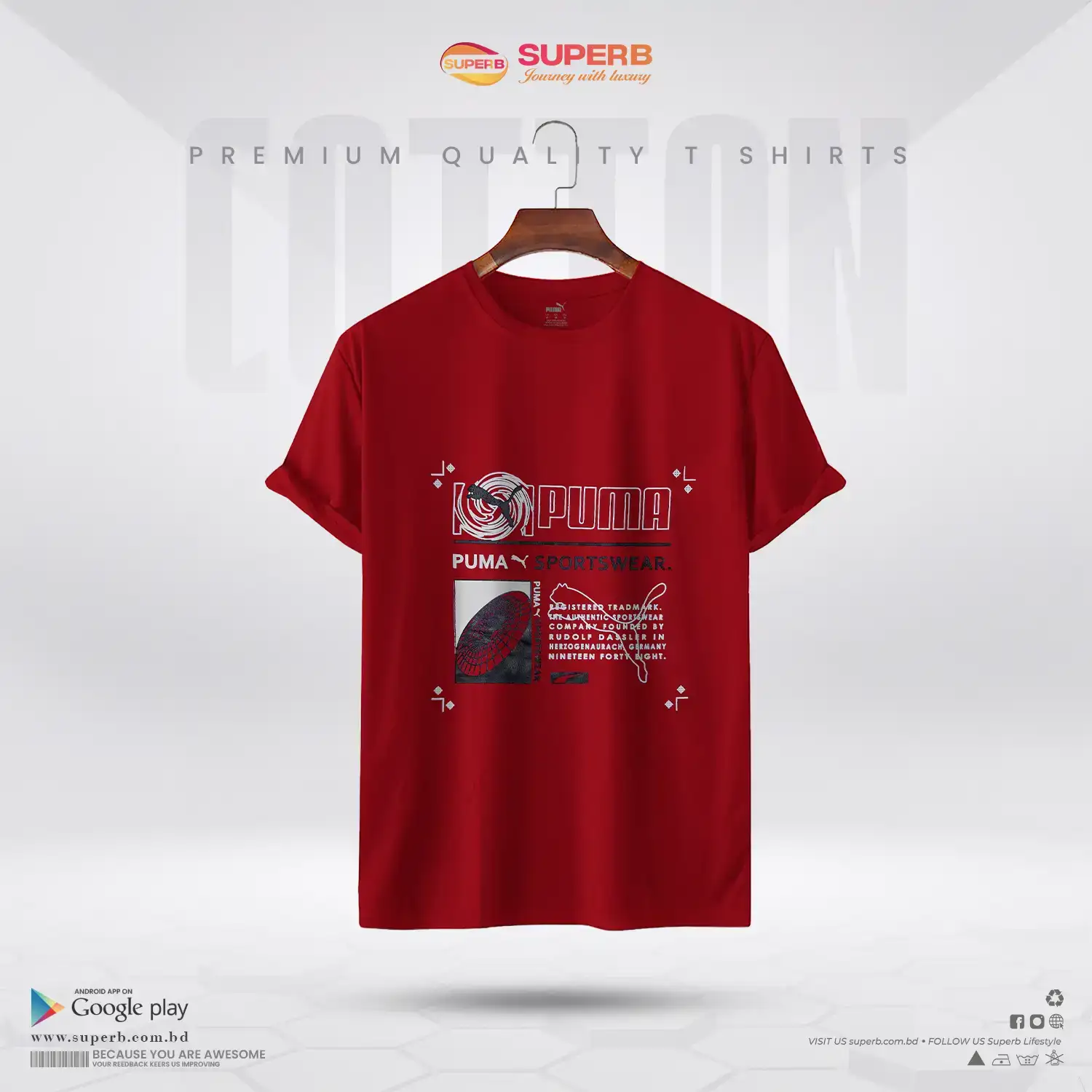 Puma Sportswear Graphic T-Shirt – Red | Superb