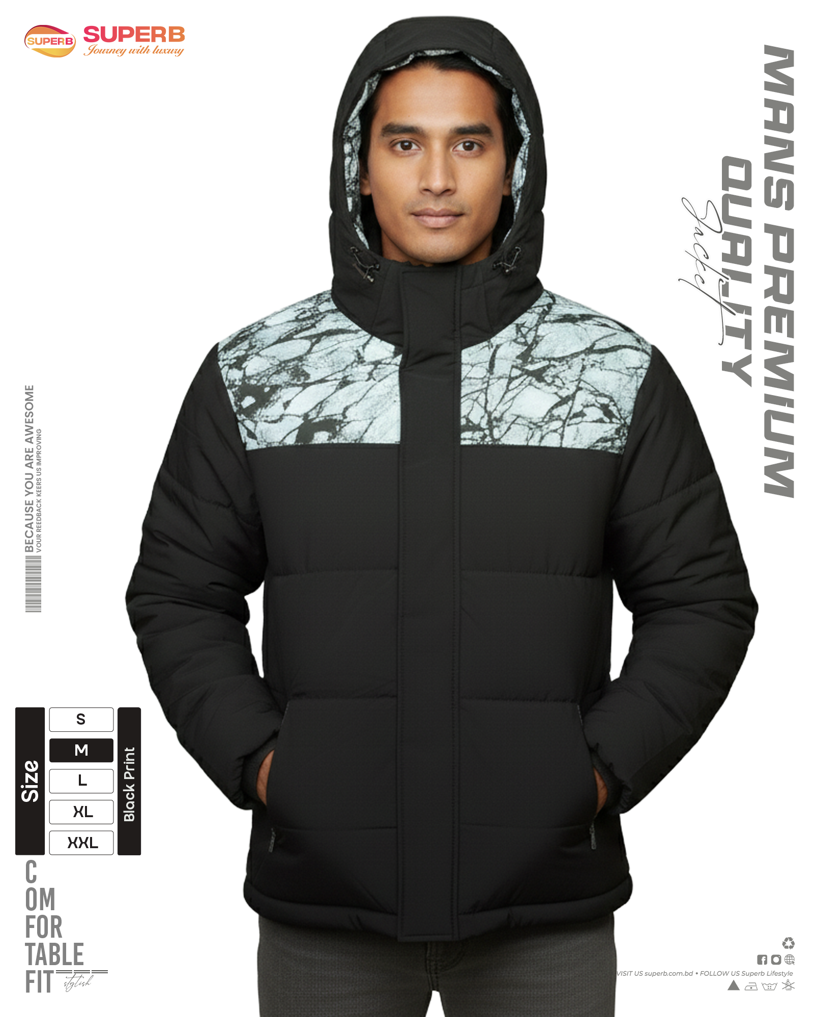 Pull & Bear Contrast Winter Jacket | Premium Padded Jacket 2025 || Superb