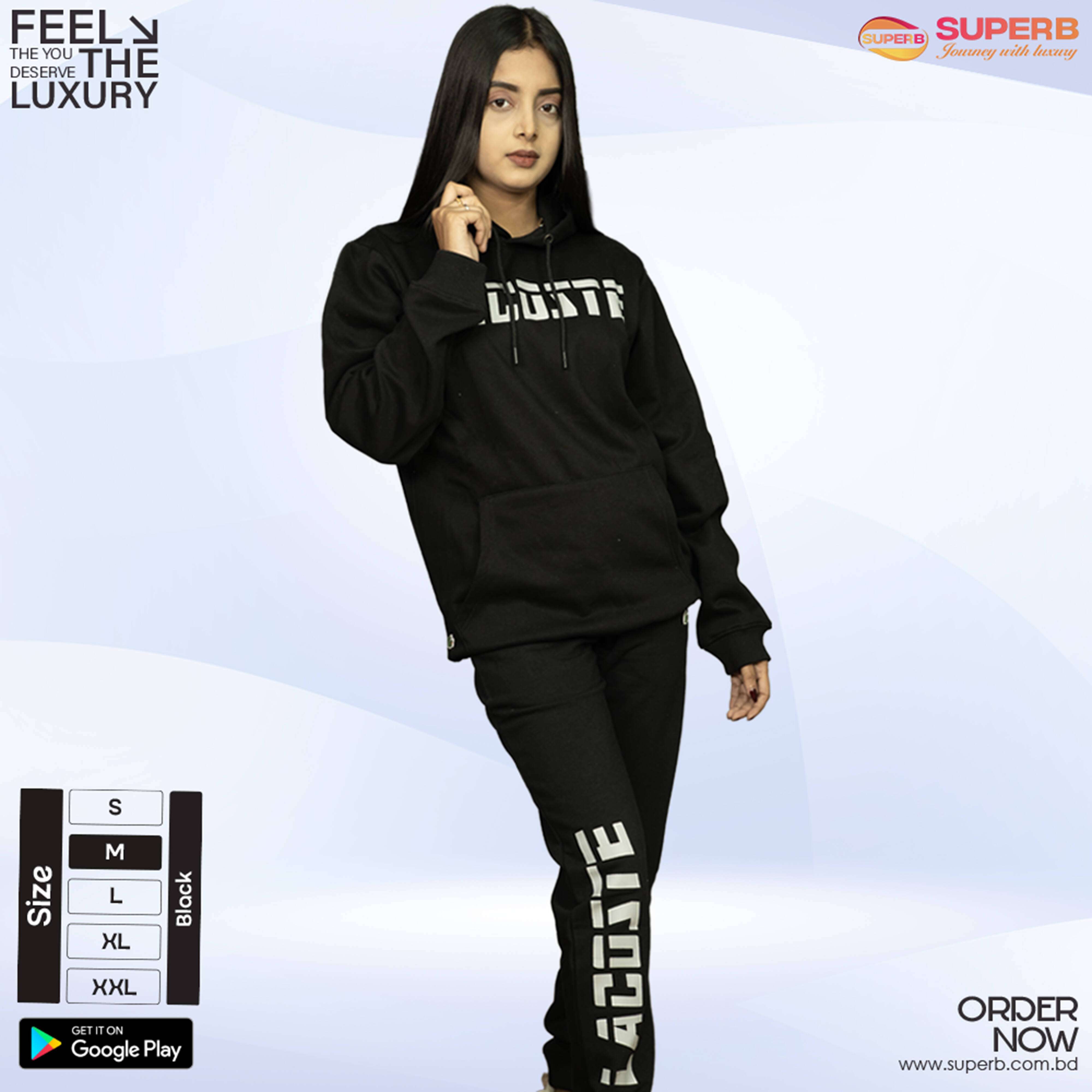 Lacoste Premium Tracksuit – Ultra-Soft Cotton-Blend Hoodie & Joggers || Superb