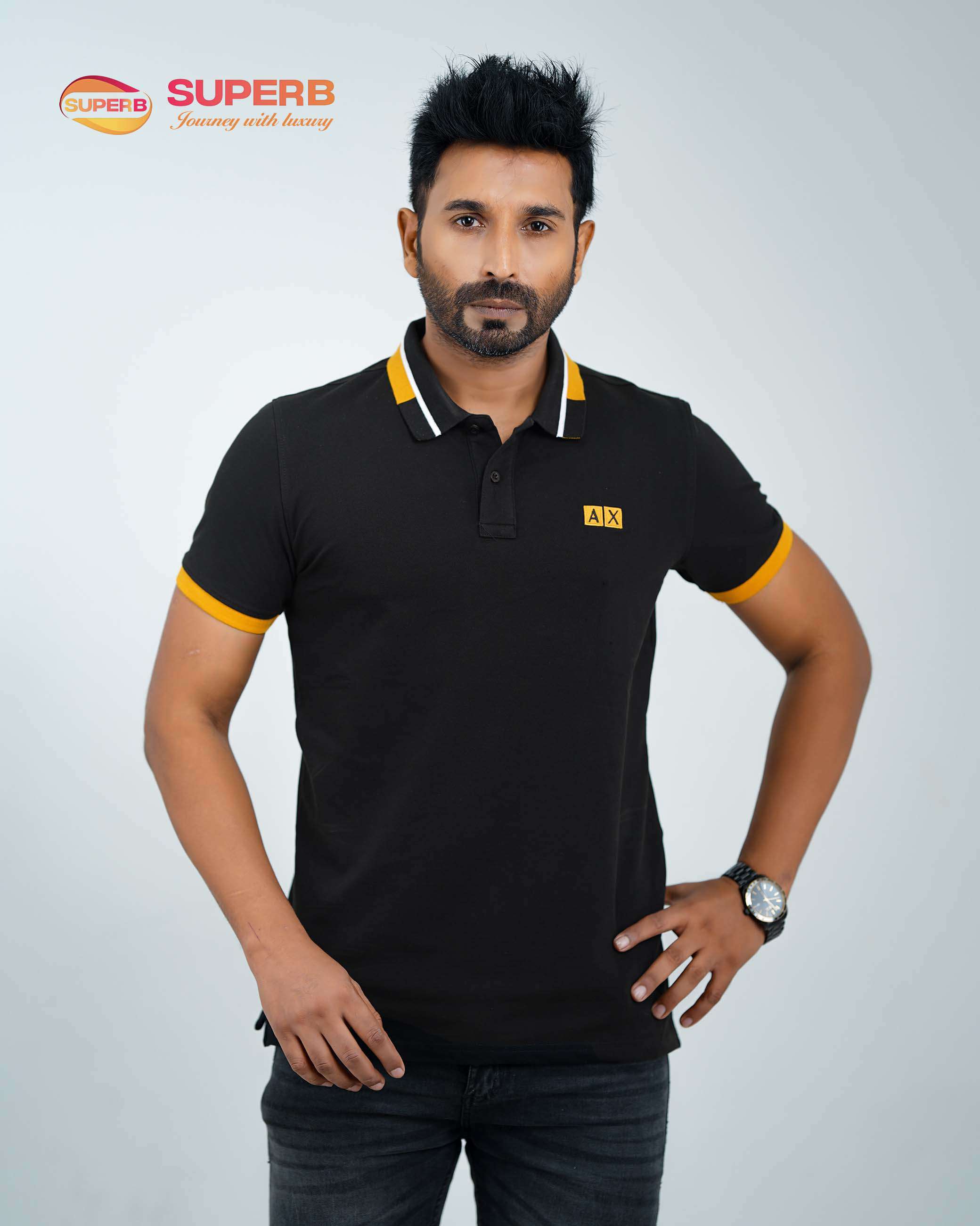 Armani Exchange Polo T-Shirt – Organic Stretch Cotton Slim Fit | Sustainable Piqué Collection