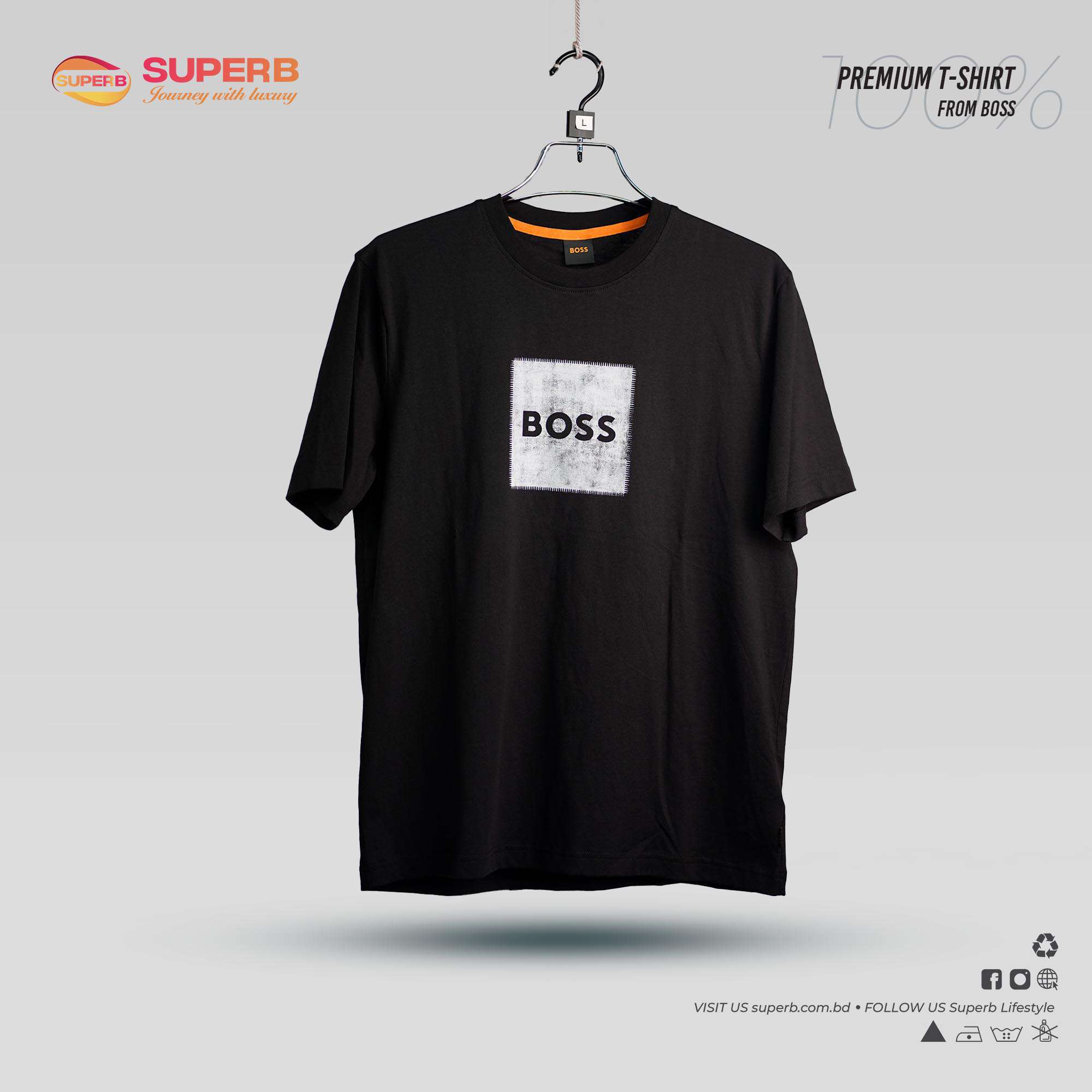 Original BOSS Logo Graphic T-Shirt - 100% Cotton || Superb