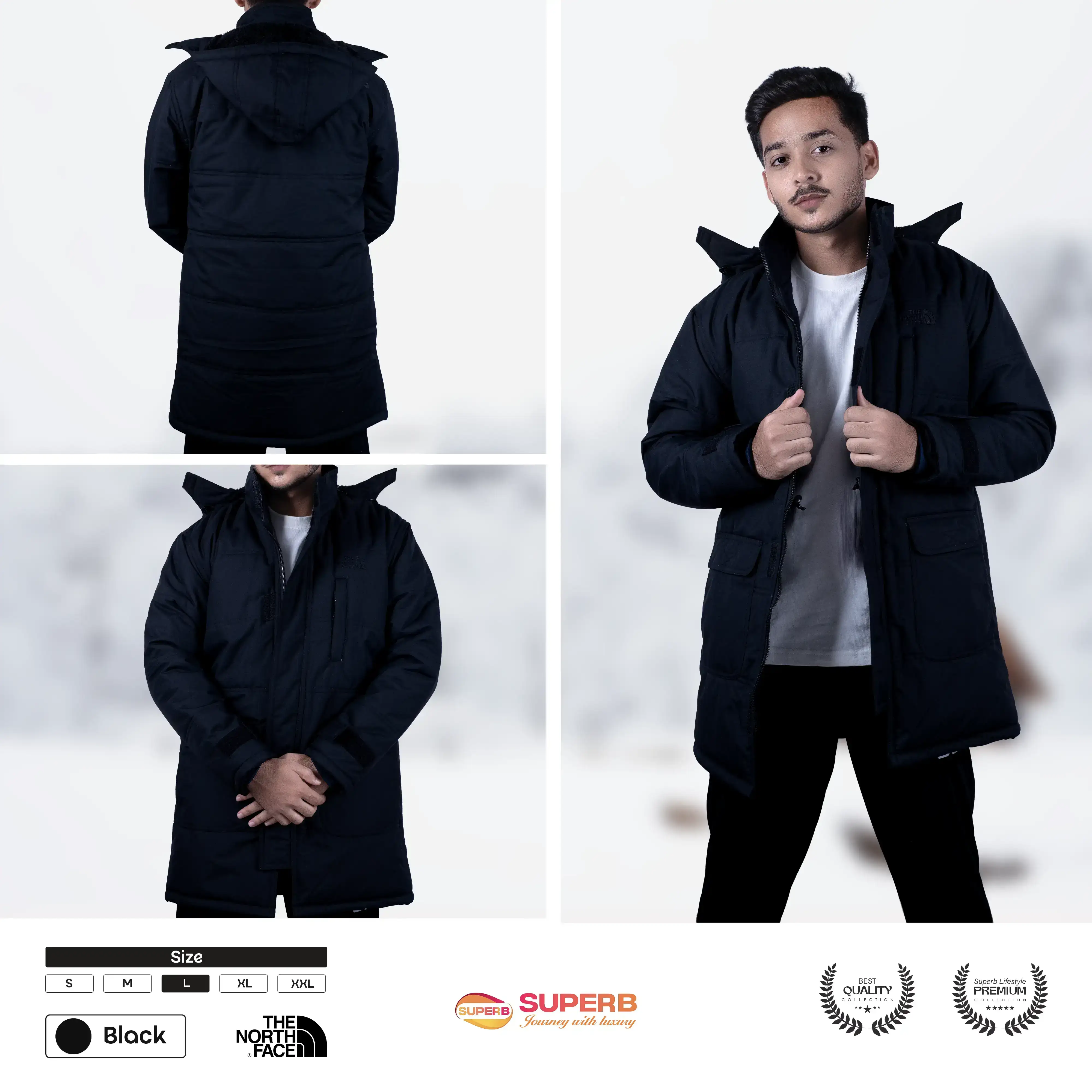 The North Face Long Hooded Insulated Coat – Winter Warmth & Style || Superb