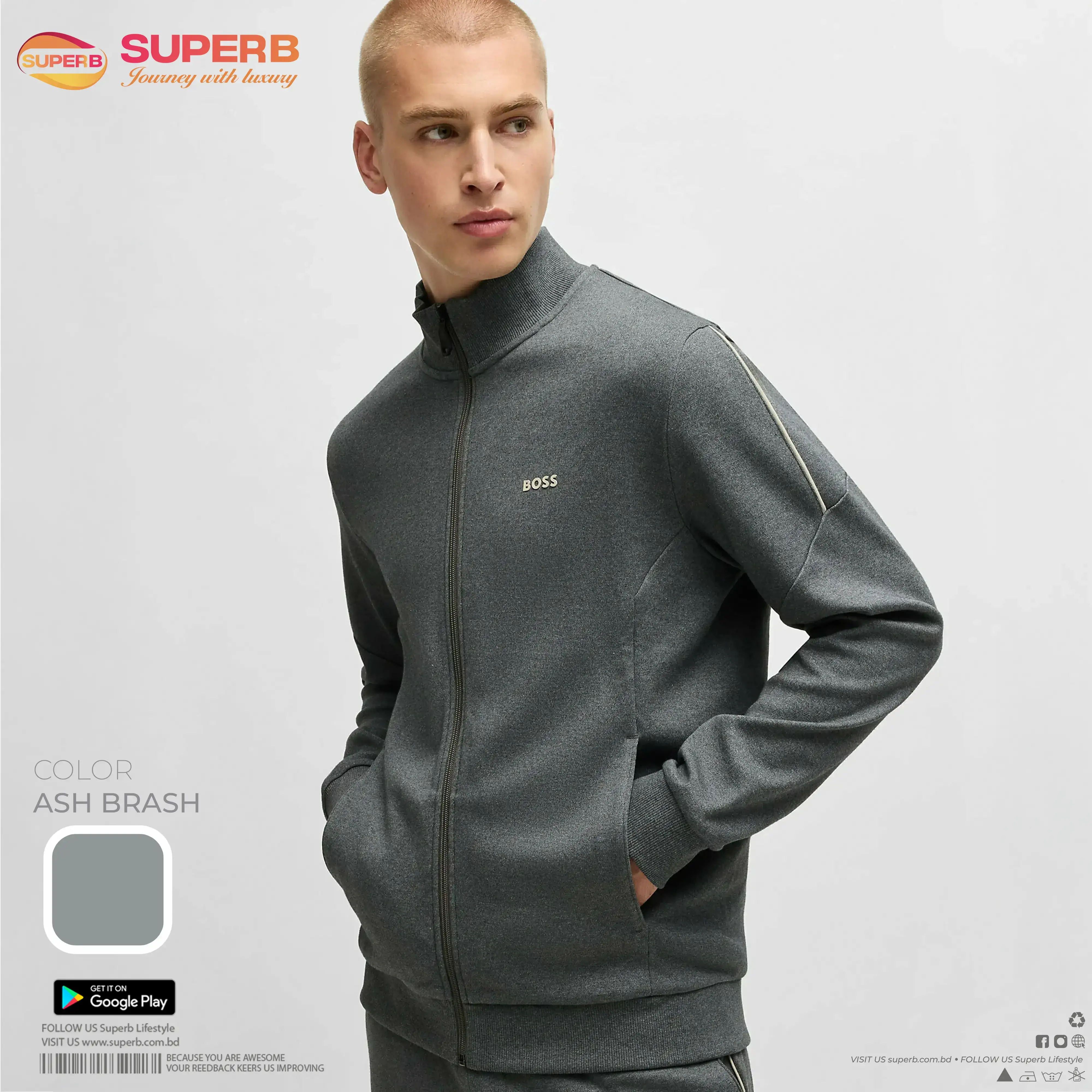 Boss Premium High Neck Sweatshirt – Elevate Your Everyday Style || Superb