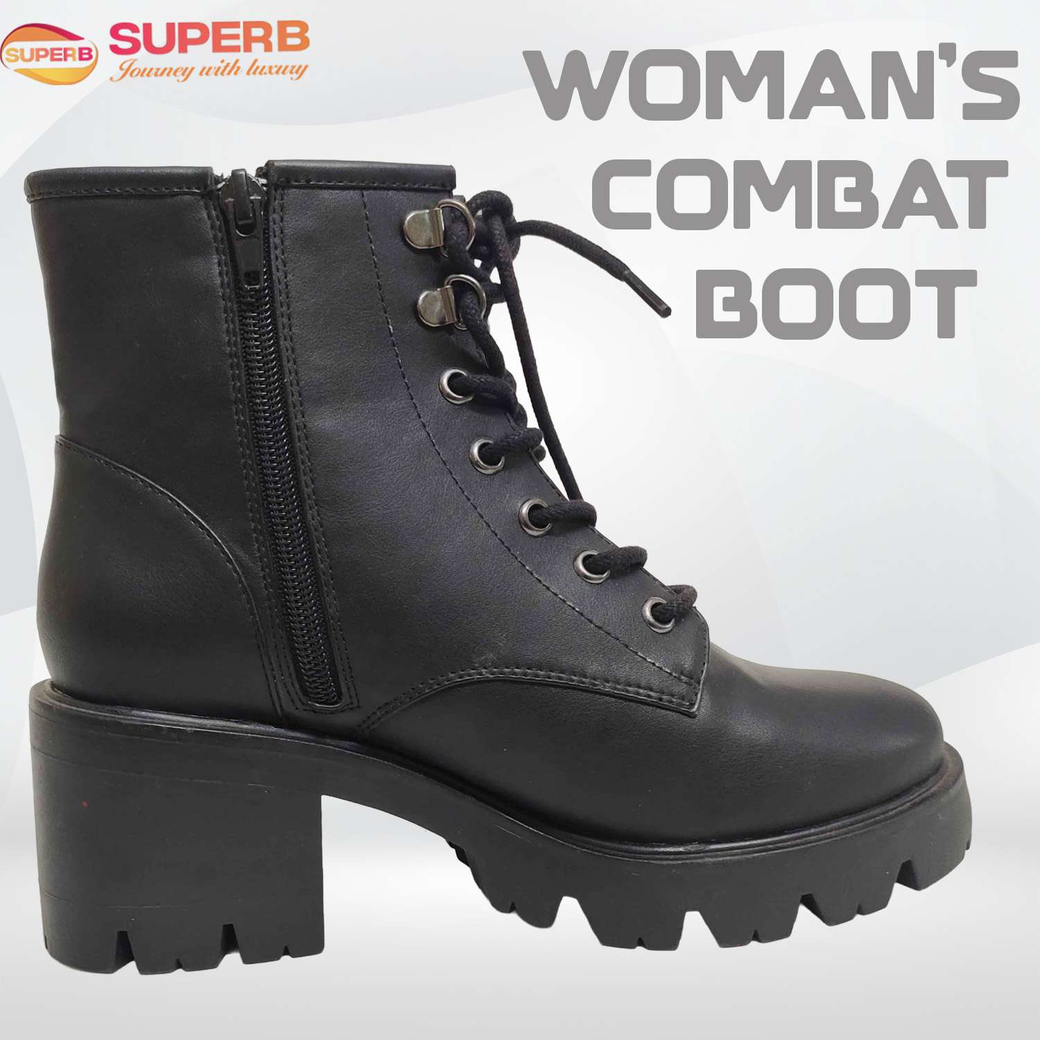 Primark Women’s Chunky Heel Ankle Boot – Lace-Up & Side Zipper Design || Superb