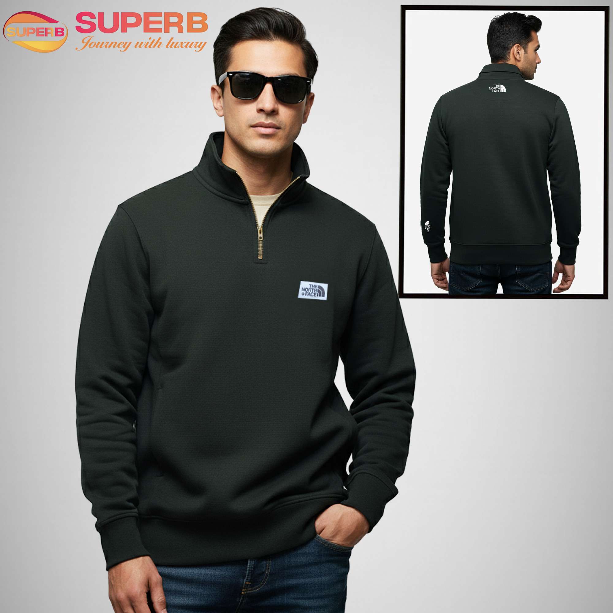The North Face High Neck Winter Sweatshirt | Premium 280+ GSM Export Edition