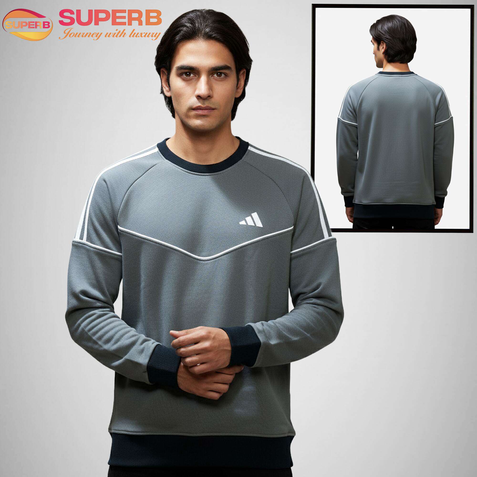 Adidas Classic Sweatshirt for Men | 300 GSM Warm Brushed Inner | Superb
