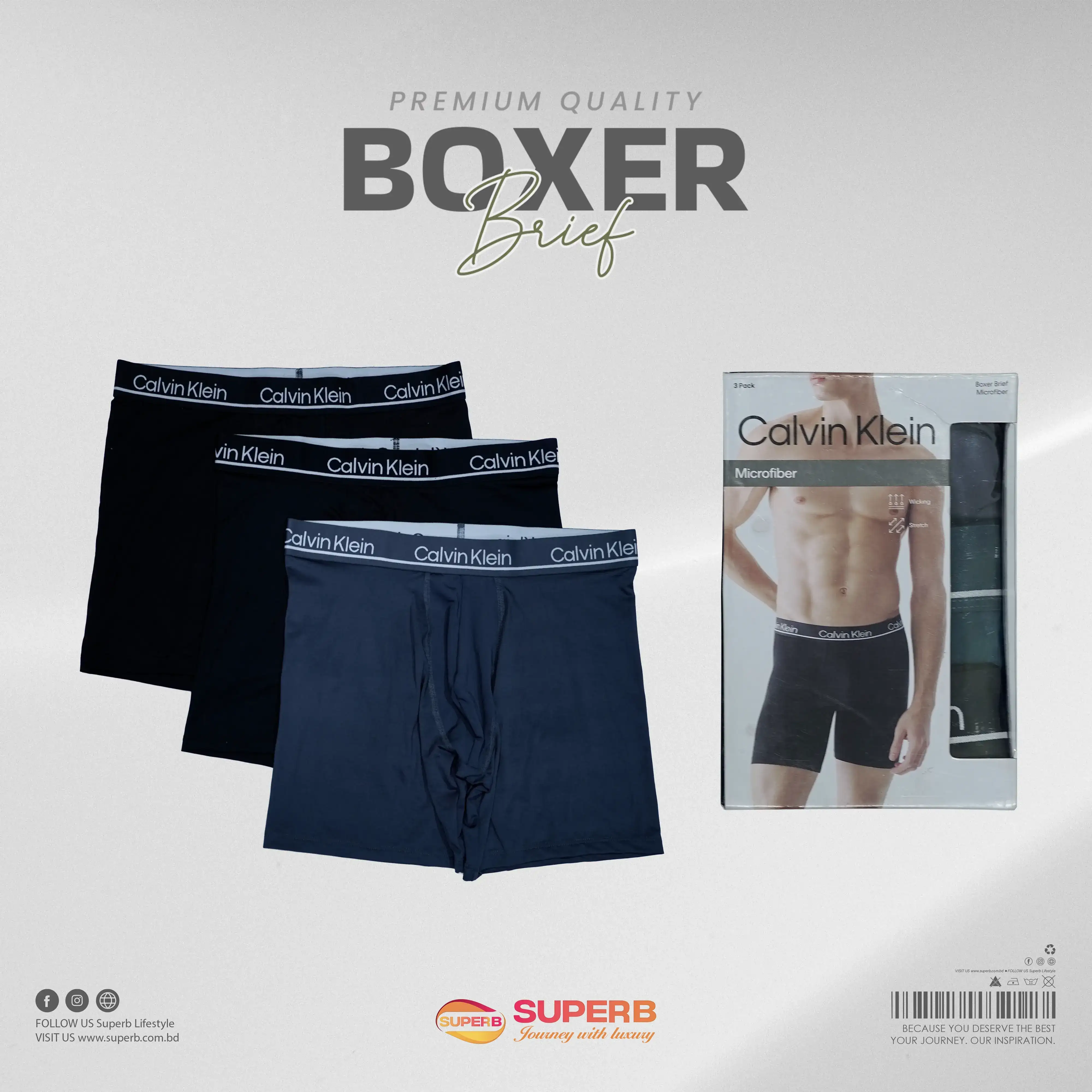 Calvin Klein Men's Micro Stretch 3-Pack Boxer Briefs || Superb