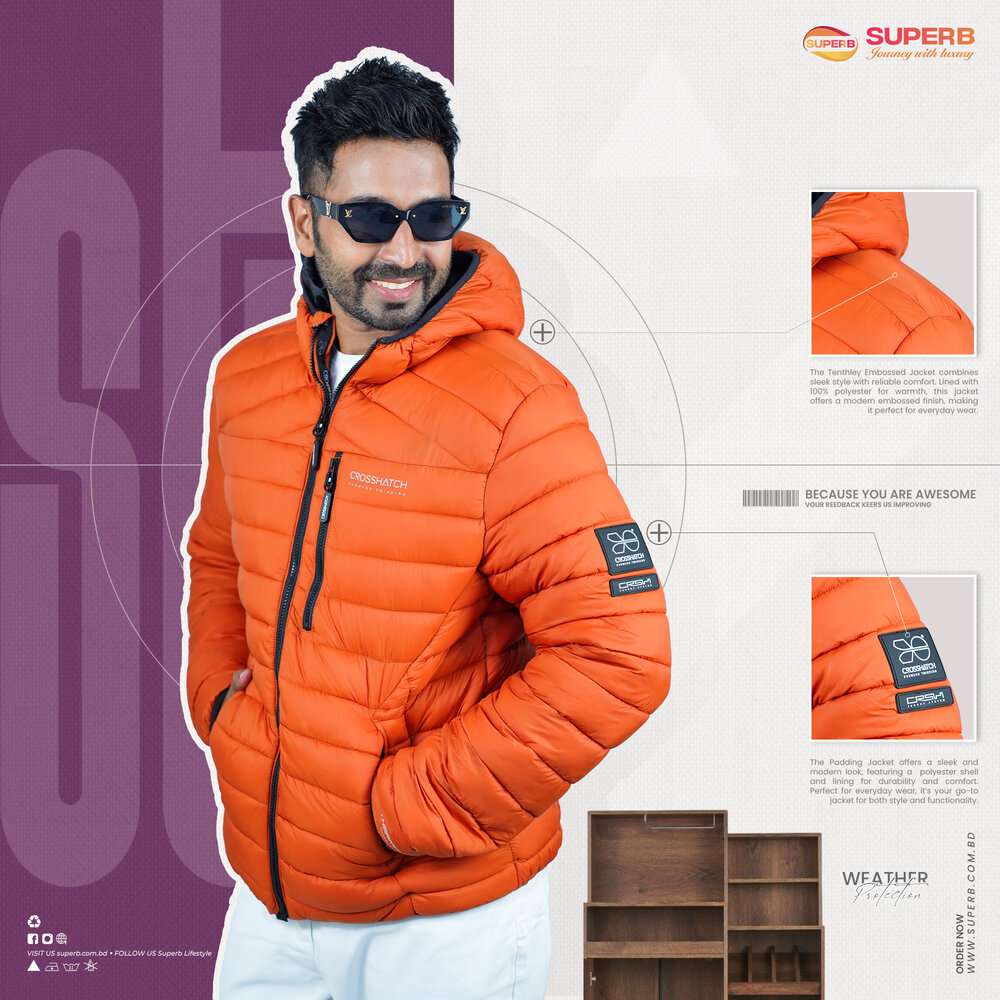Men's Premium Crosshatch Padded Jacket | Superb LifeStyle