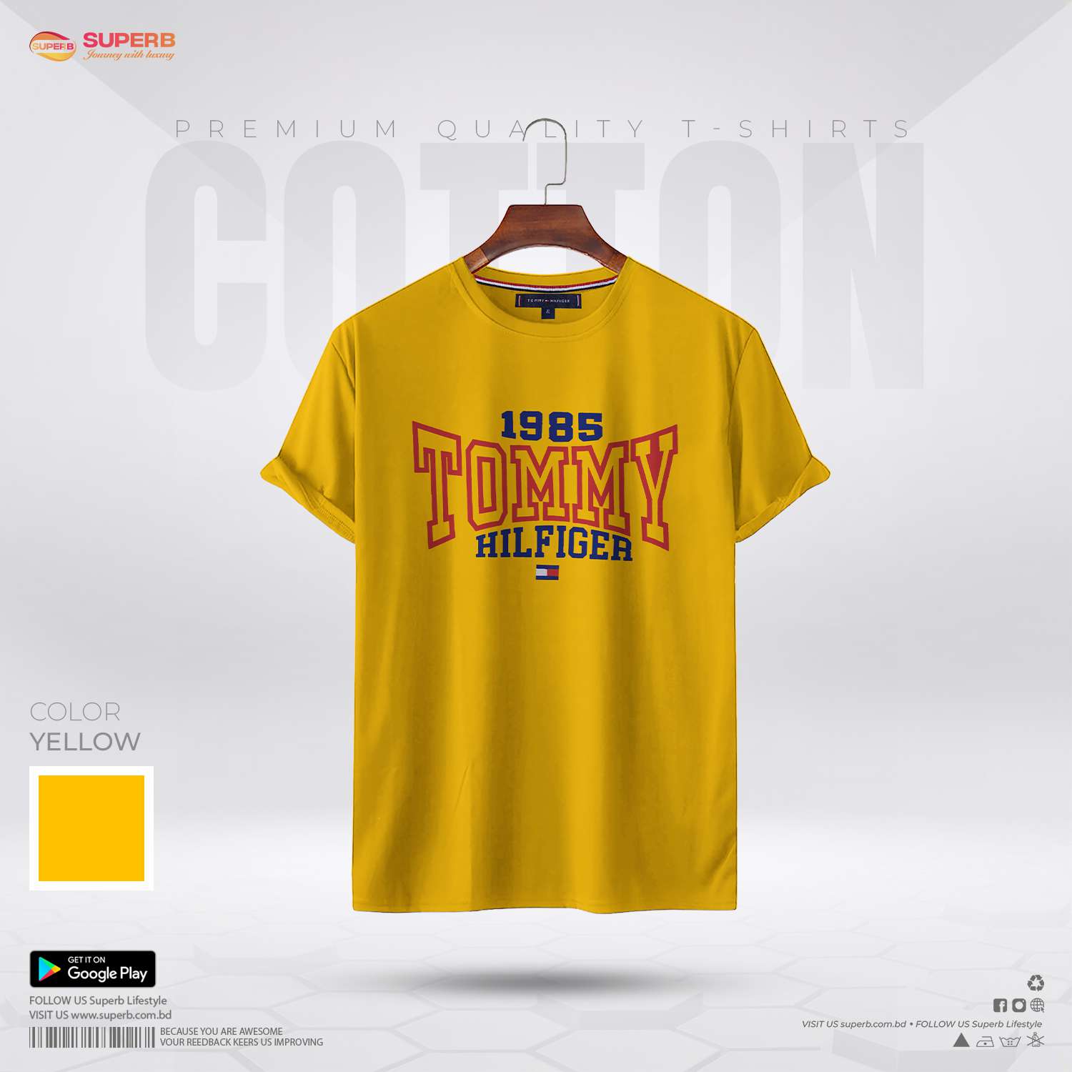 Tommy Hilfiger Varsity Style 1985 T-Shirt || Superb