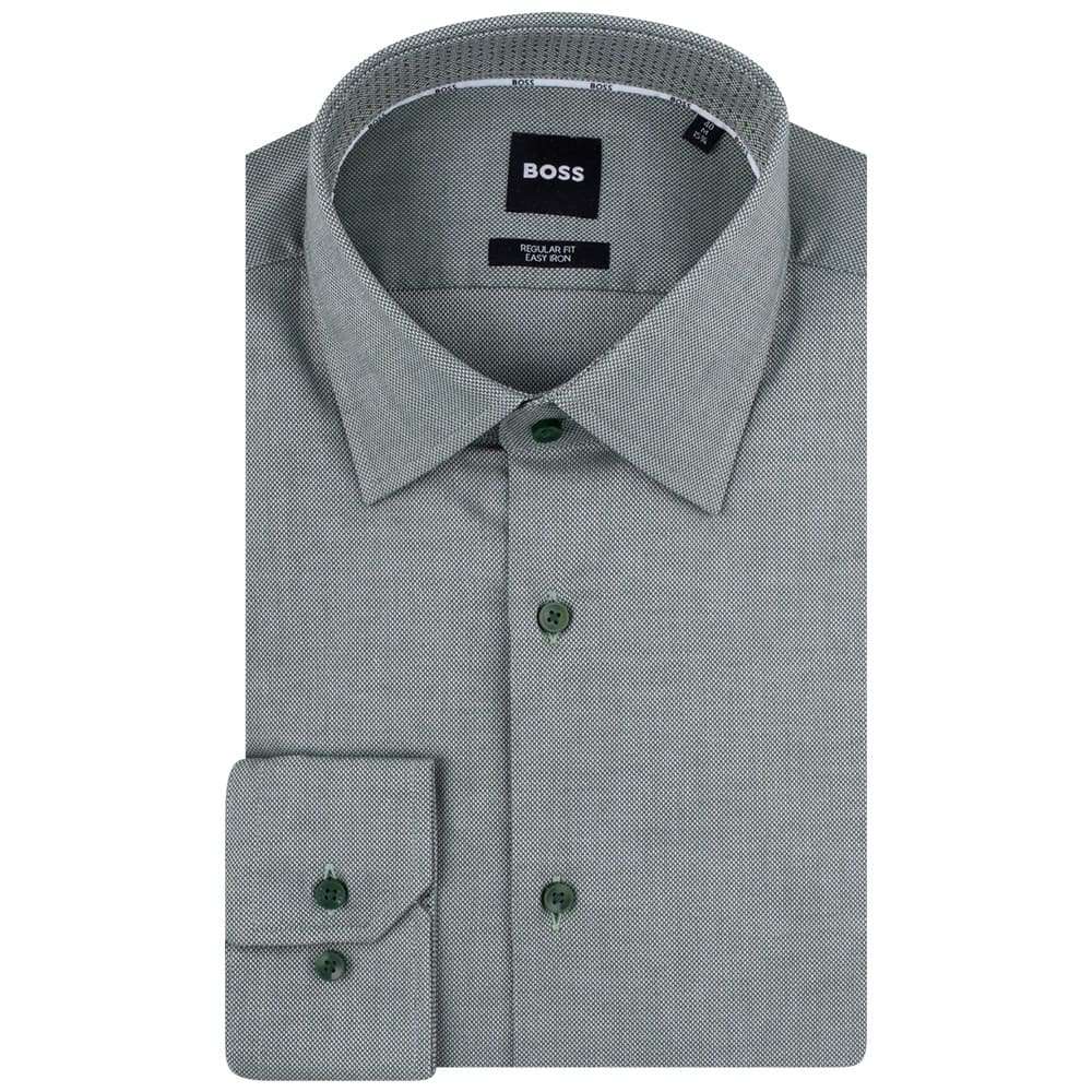 BOSS Mint Green Kent Regular Fit Easy Iron Shirt || Superb